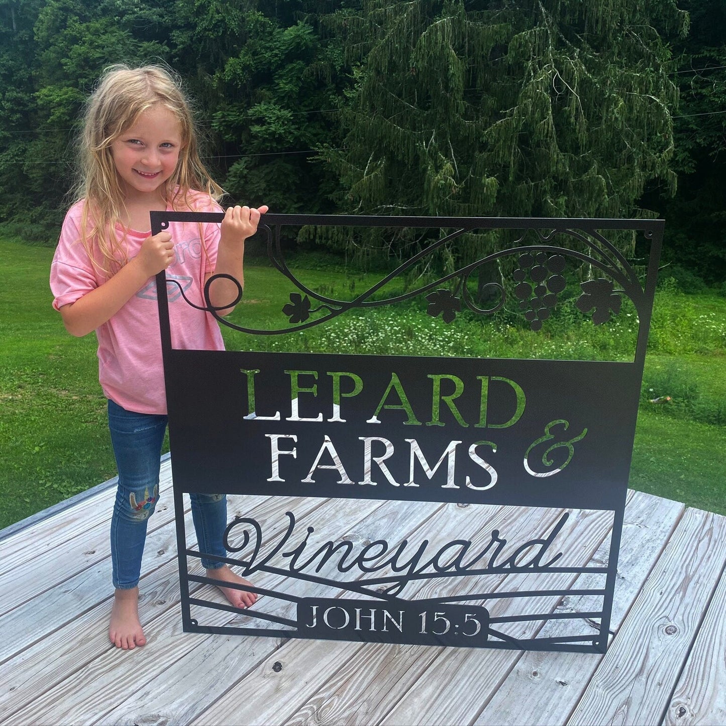 Custom Metal Outdoor Sign For Vineyard - Farm House Decor - Large Metal Farm Signs