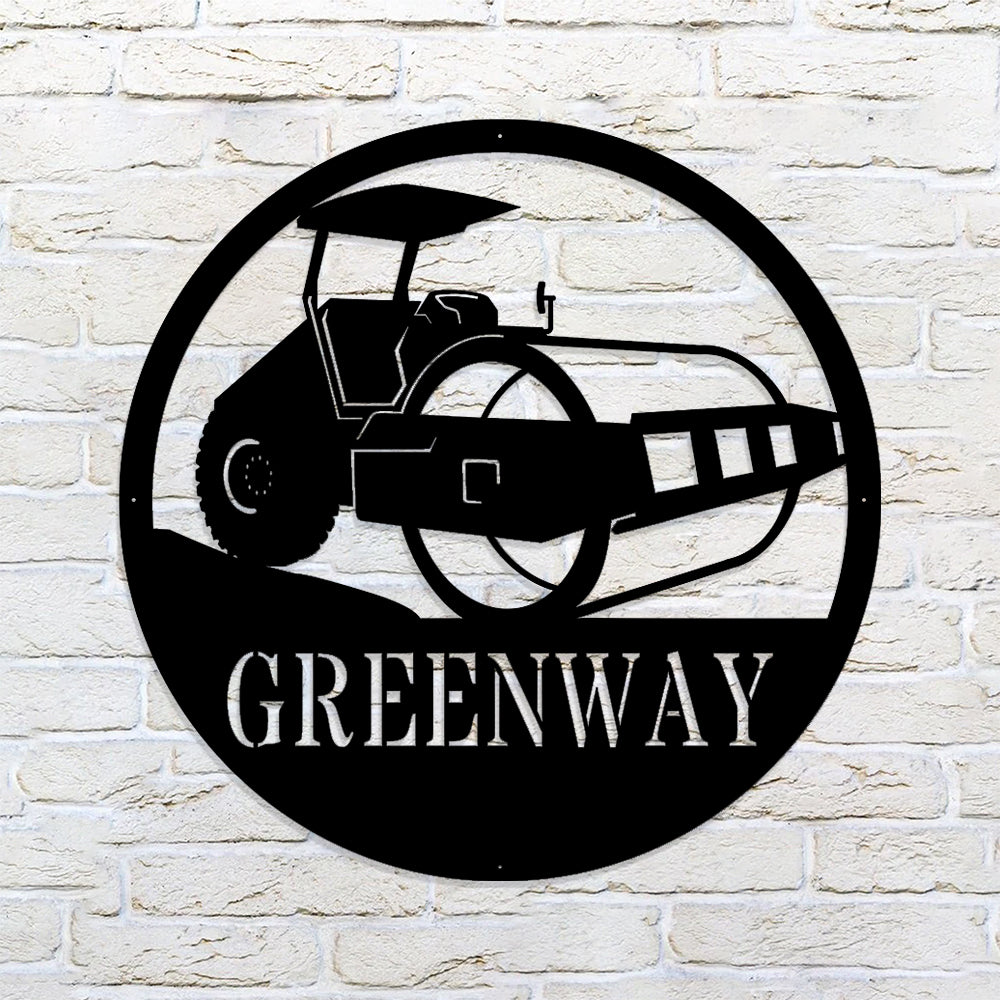 Custom Metal Roller Sign - Roller Monogram - Metal Construction Signs - Heavy Equipment Operator Gifts