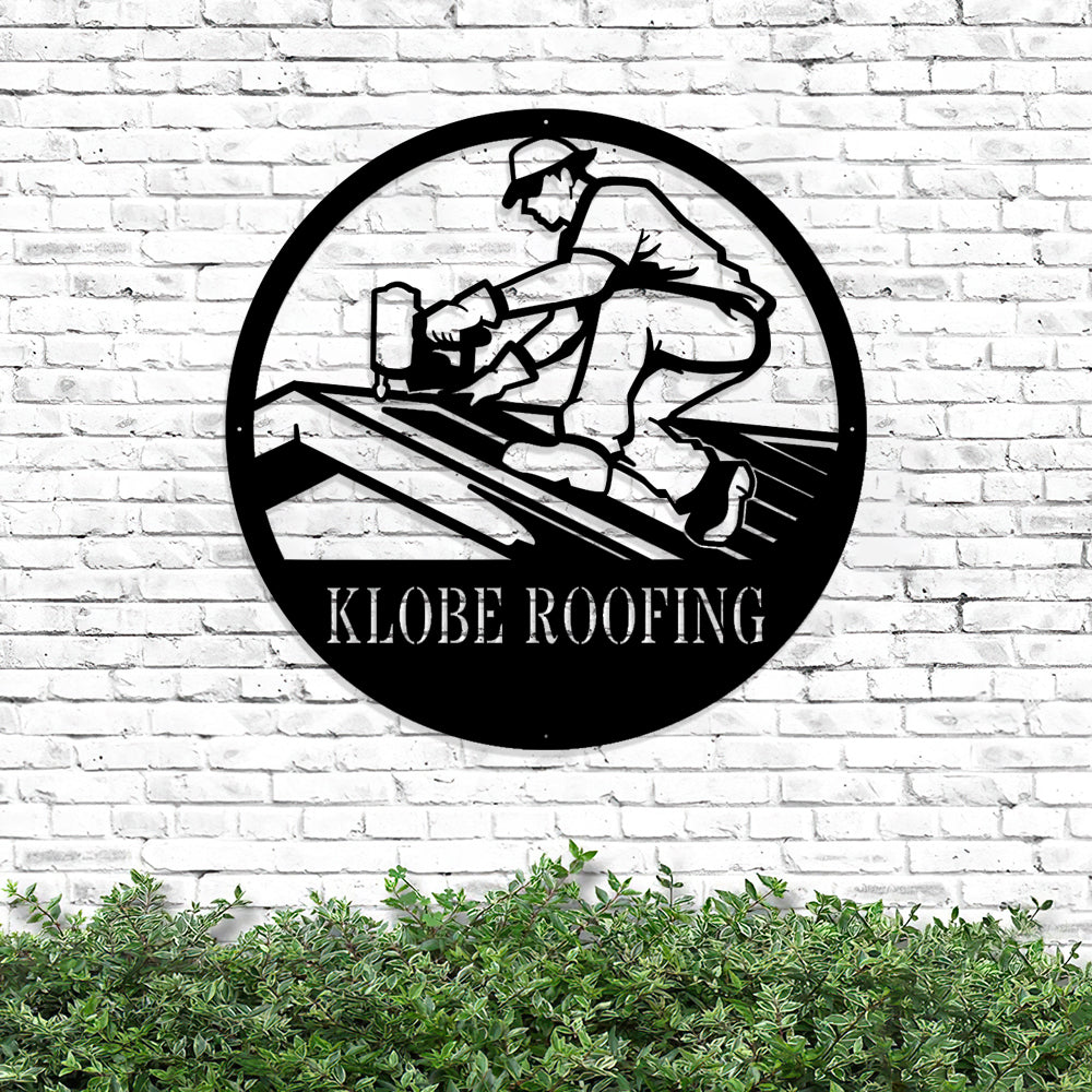 Custom Metal Roofing Sign - Roofing Monogram - Metal Construction Signs - Heavy Equipment Operator Gifts
