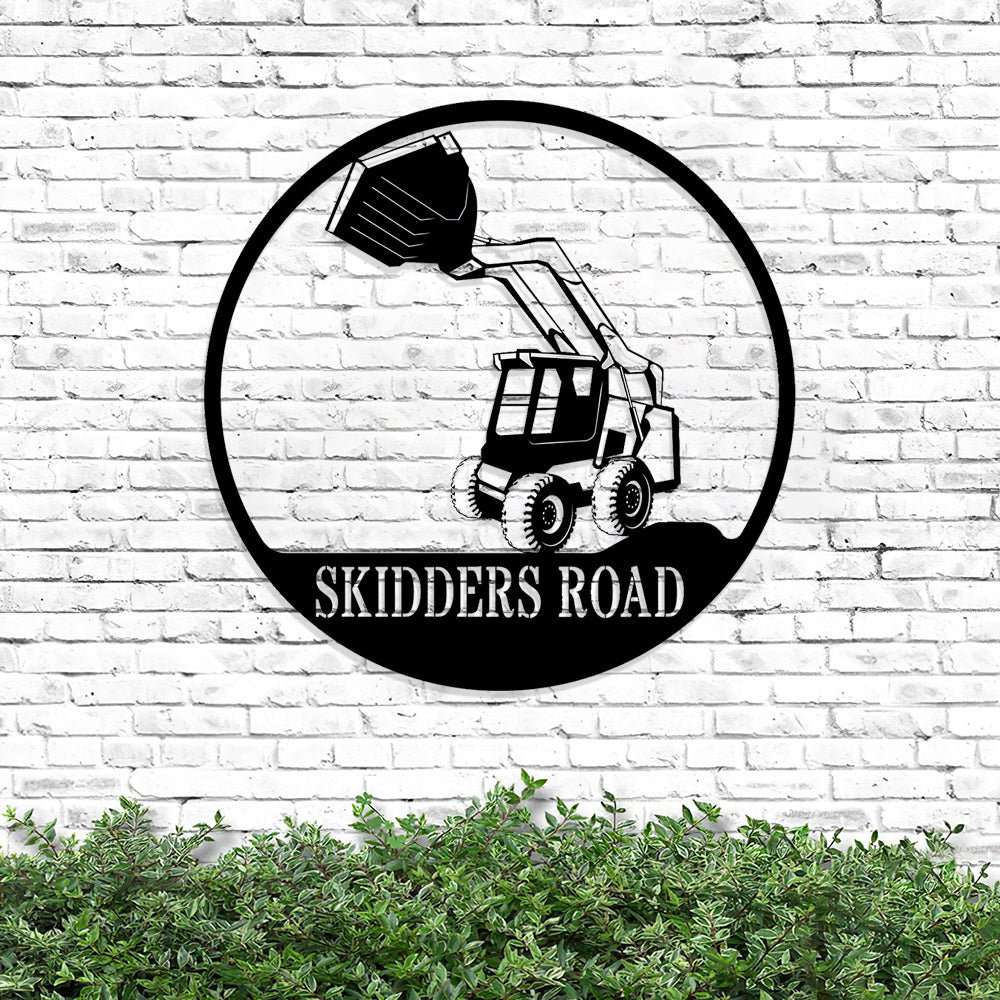 Custom Metal Skid Steer Sign - Semi Truck Monogram - Metal Construction Signs - Heavy Equipment Operator Gifts