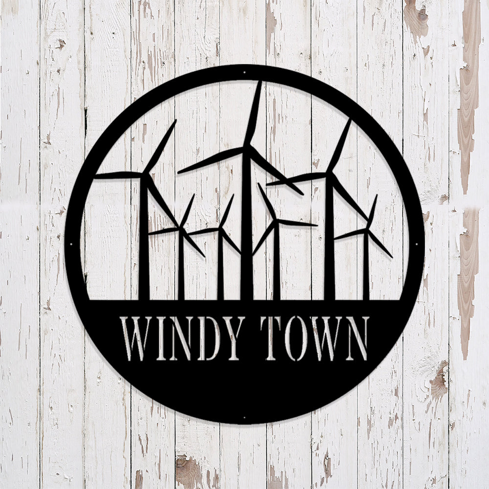 Custom Metal Wind Turbines Sign - Metal Windmill Wall Art - Windmill Gifts