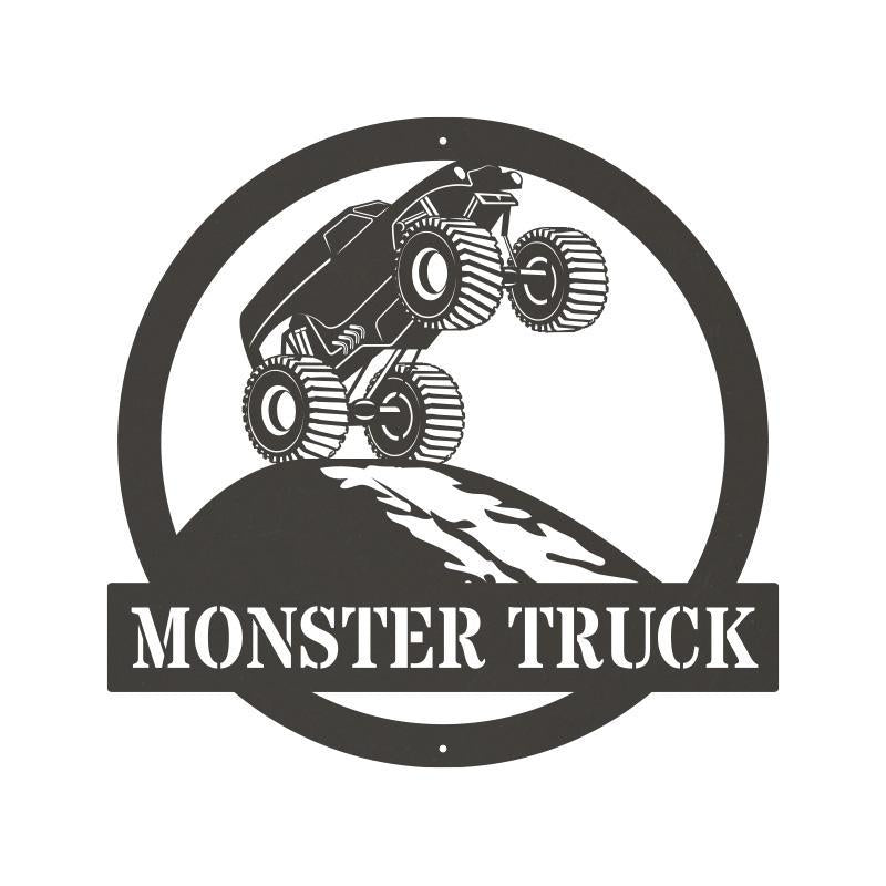 Custom Monster Truck Vehicle Metal Sign - Metal Decor Wall Art - Heavy Equipment Operator Gifts