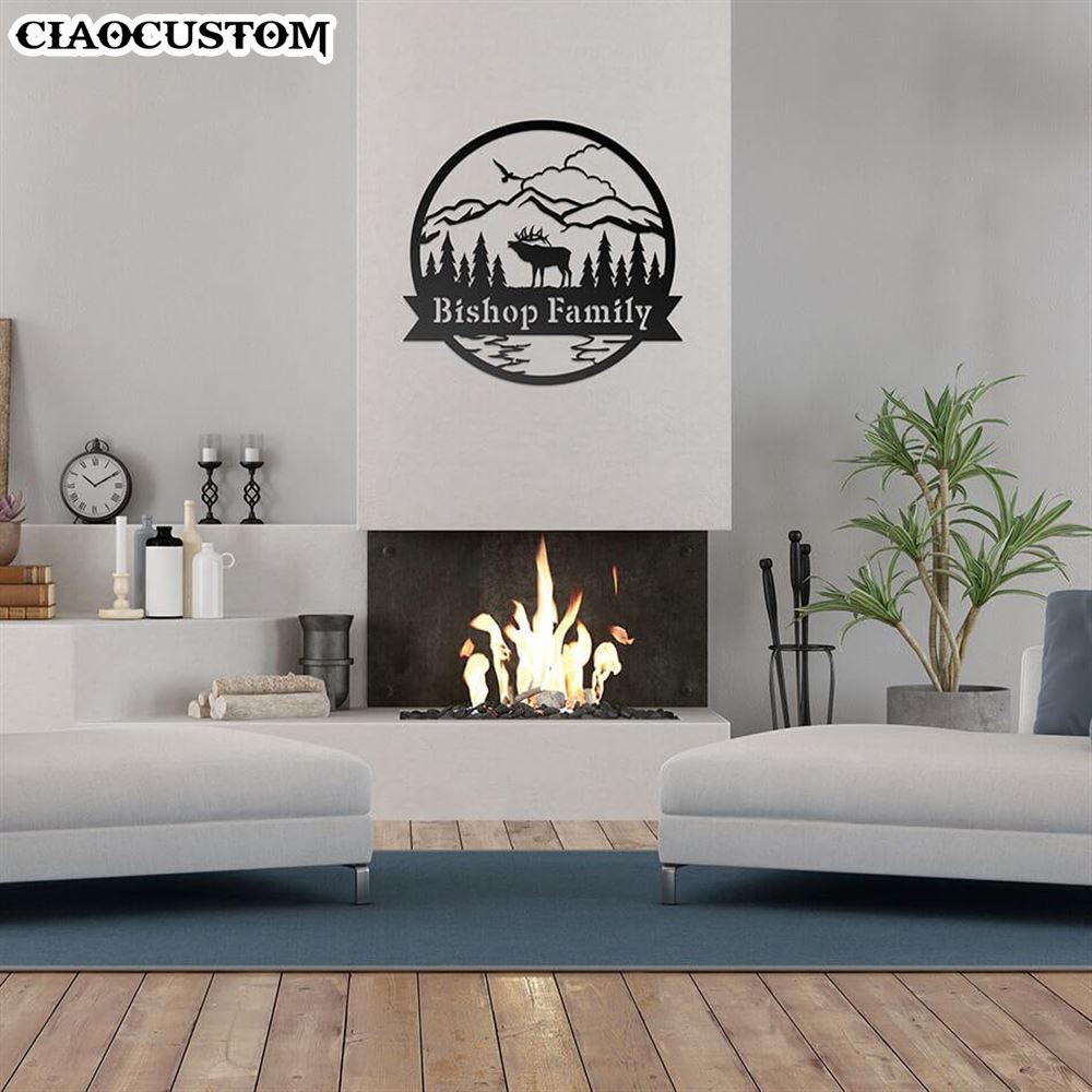 Custom Name Elk Metal Sign - Elk Metal Wall Art - Elk Monogram - Elk Gifts