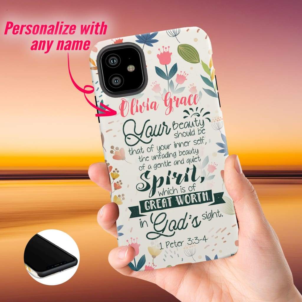 Custom Name Iphone Case Your Beauty Should Be That Of Your Inner Self Phone Case - Bible Verse Phone Cases Samsung