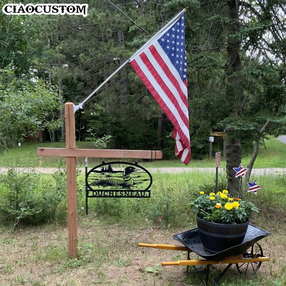 Custom Name Loon Metal Wall Art - Loon Duck Lover Metal Sign - Personalized Loon Duck Metal Sign