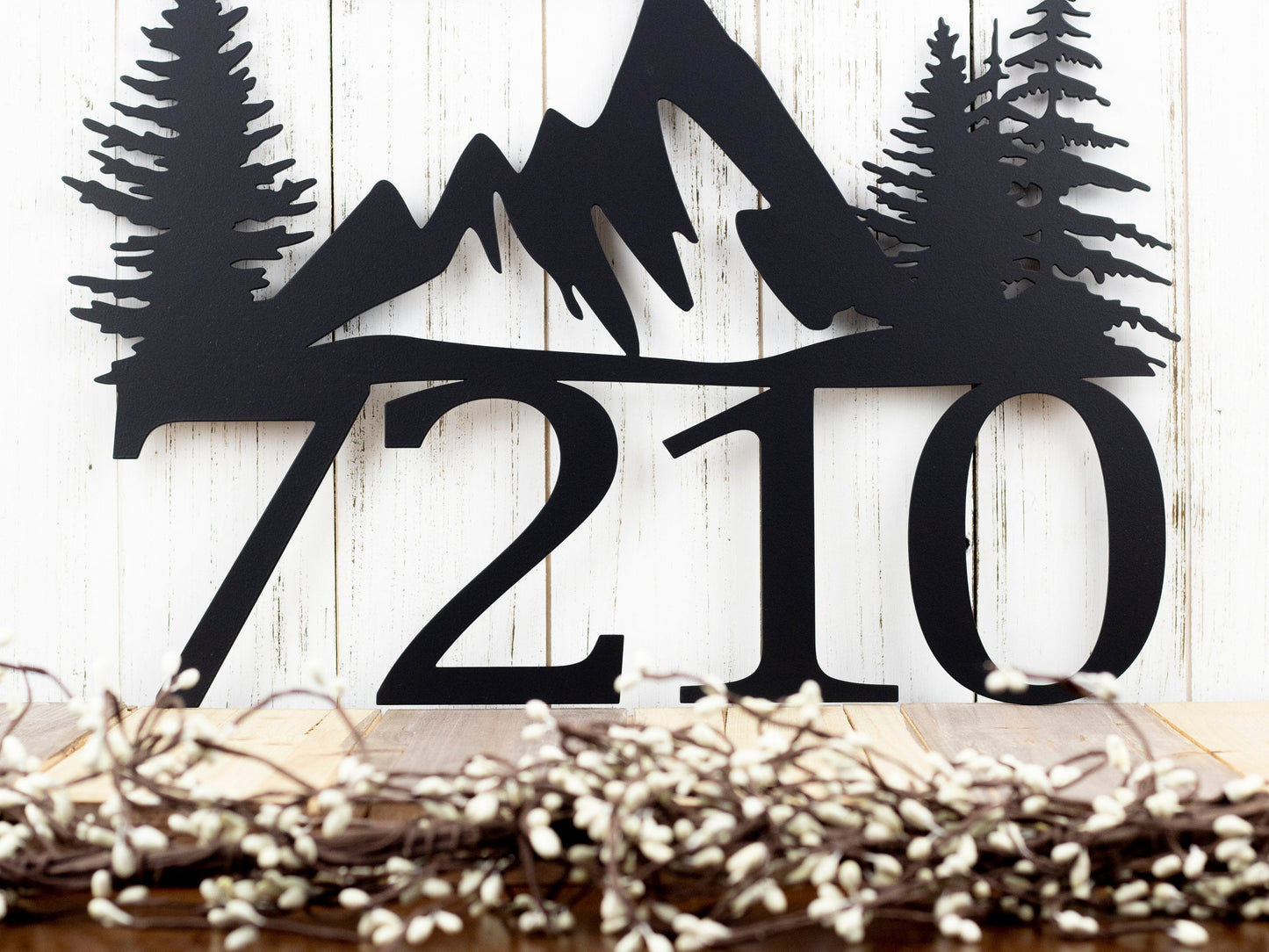 Custom Name Mountain House Number Metal Sign - Address Sign House Numbers Metal Wall Art - Outdoor Decor Metal Wall Art