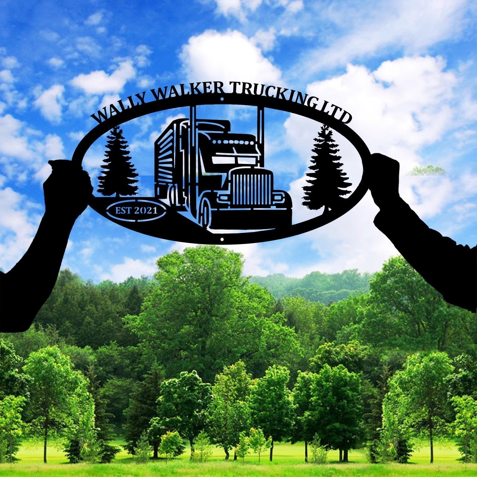 View of Custom Peterbilt Truck Vehicle Metal Sign - Metal Decor Wall Art - Hea ...