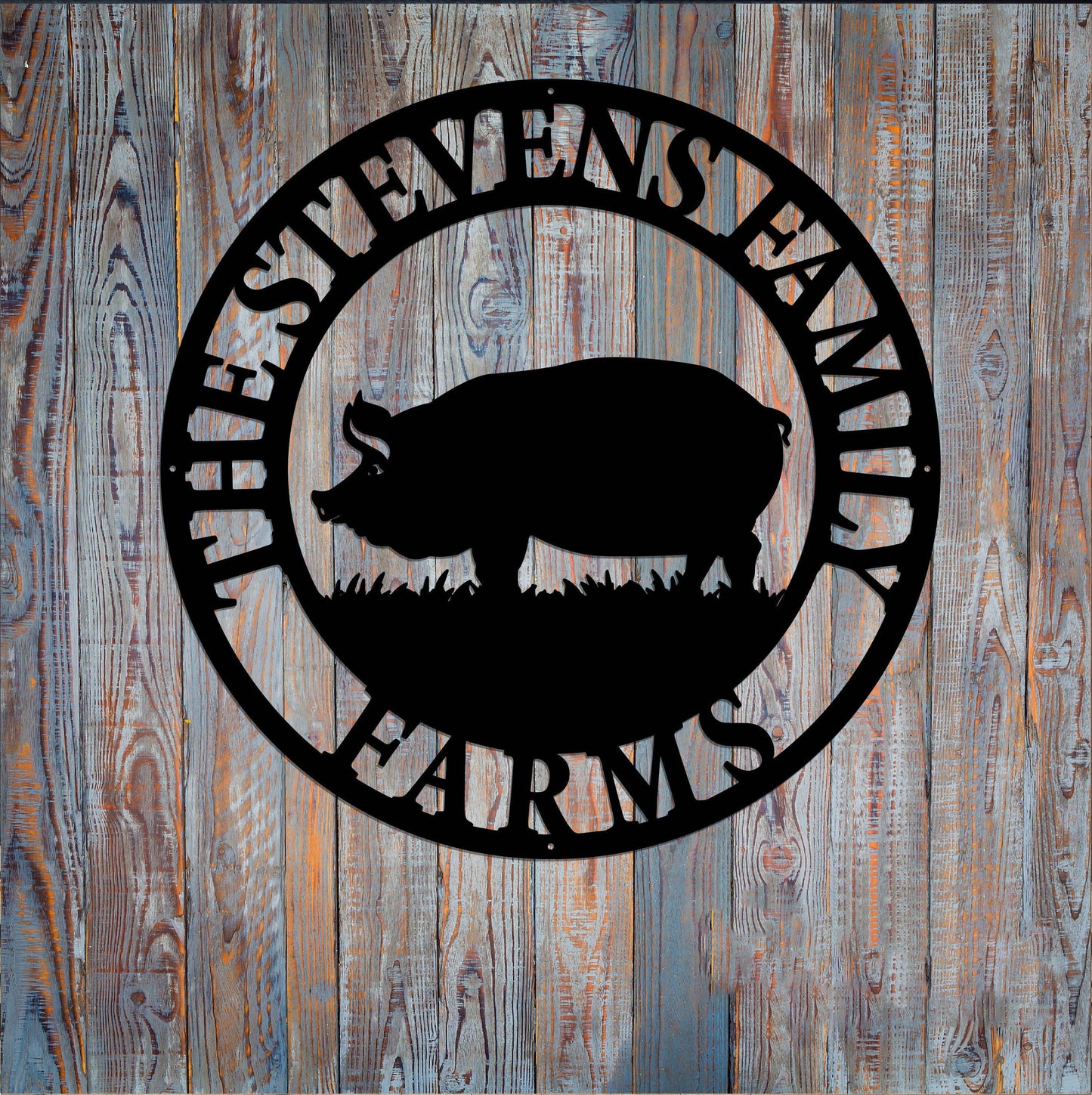 Custom Pig Farm Metal Sign - Personalized Metal Farm Signs - Metal Farm Signs - Farmer Gifts