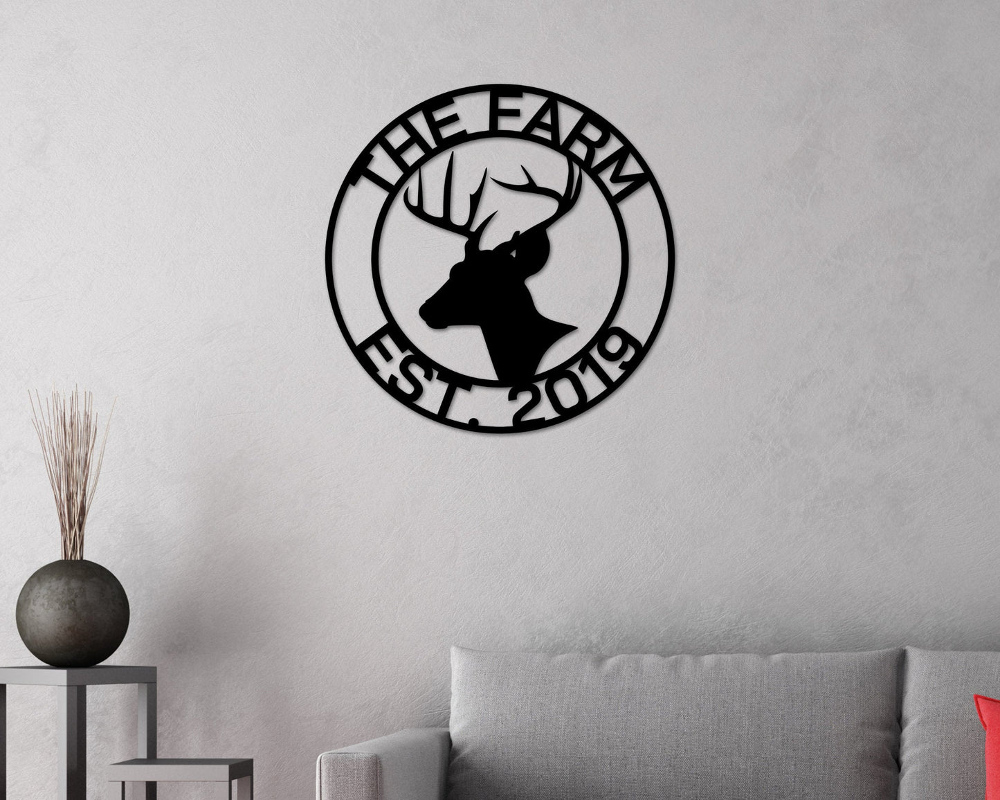 Custom Ranch Sign Farm Sign Hunting Sign Deer Head Sign Metal Deer Sign Antler Decor Deer Camp Sign Last Name Sign Gift