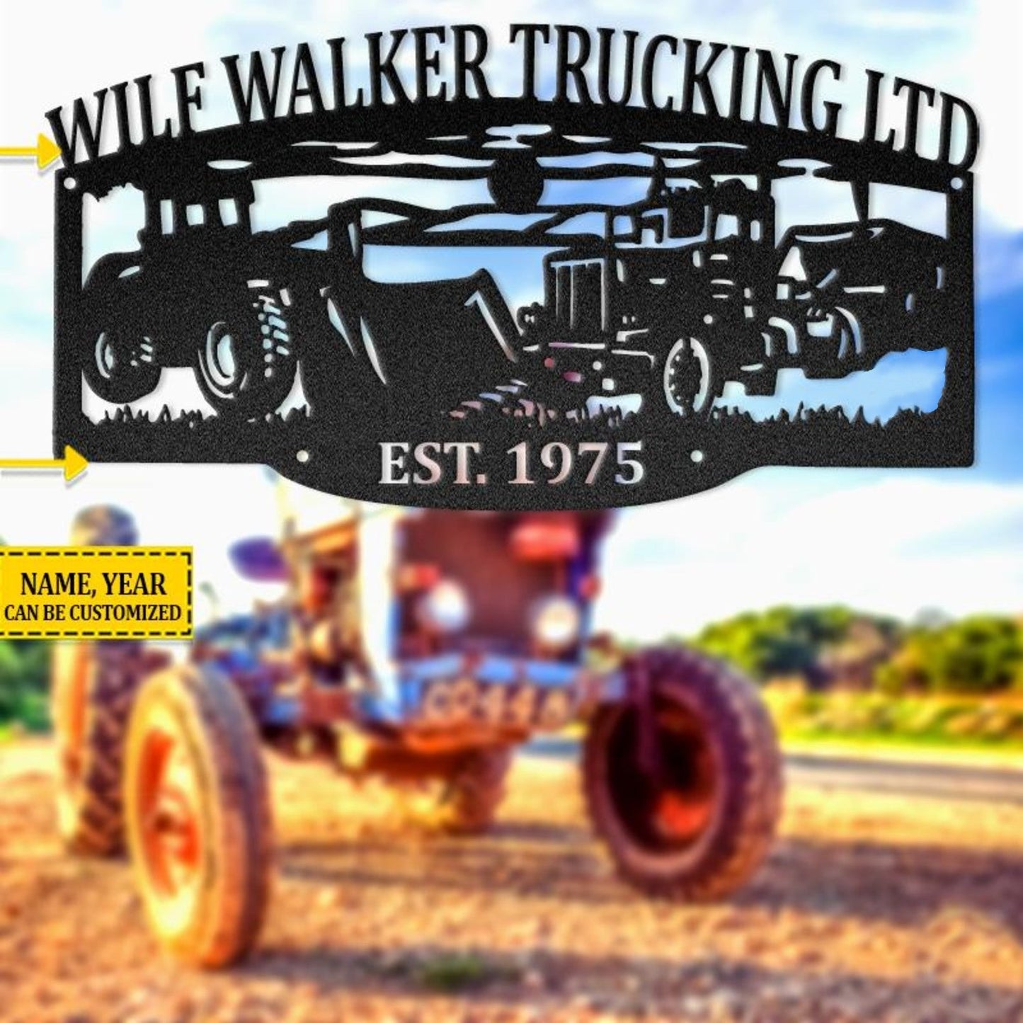 Custom Semi-trailer Truck Bulldozer Vehicle Metal Sign - Metal Decor Wall Art - Heavy Equipment Operator Gifts