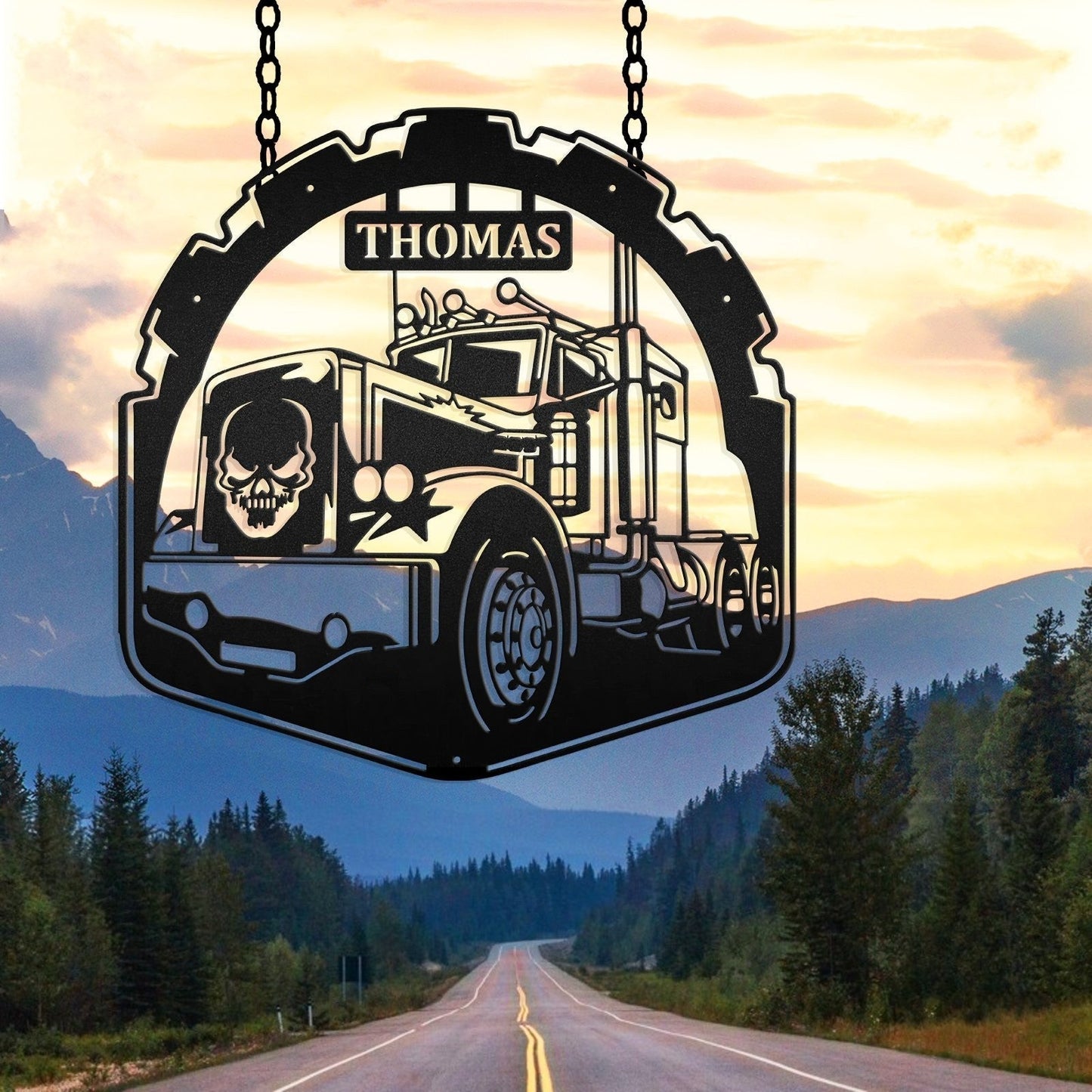 Custom Skull Wheeler Vehicle Metal Sign - Metal Decor Wall Art - Heavy Equipment Operator Gifts