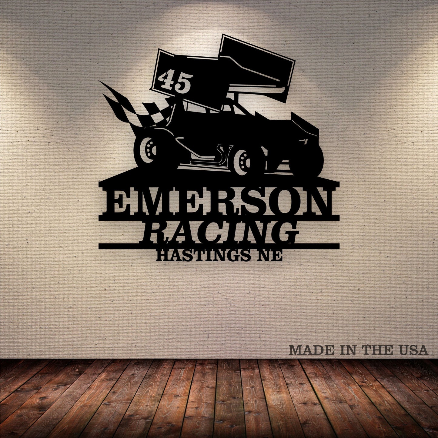 Custom Sprint Race Vehicle Metal Sign - Metal Decor Wall Art - Heavy Equipment Operator Gifts