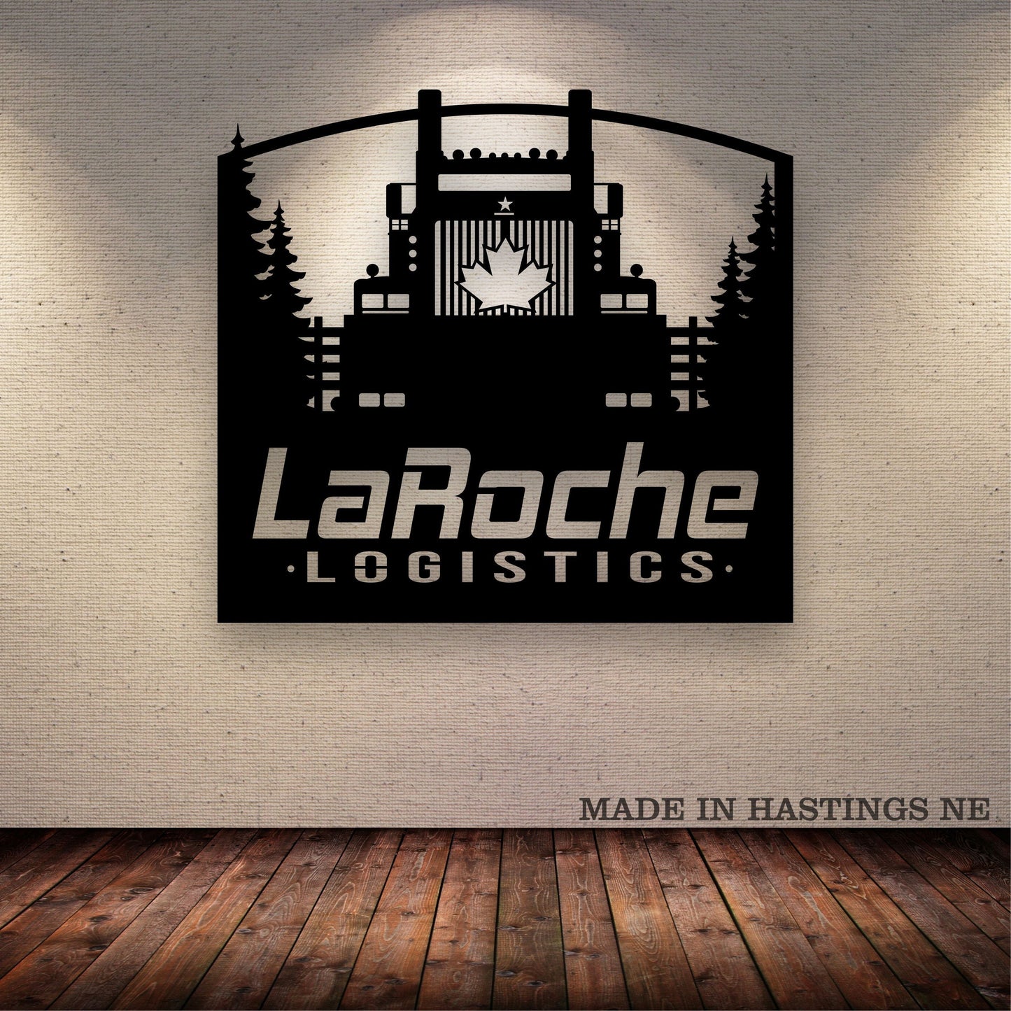 Custom Star Vehicle Canadian Maple Leaf Trees Arch Metal Sign - Metal Decor Wall Art - Heavy Equipment Operator Gifts