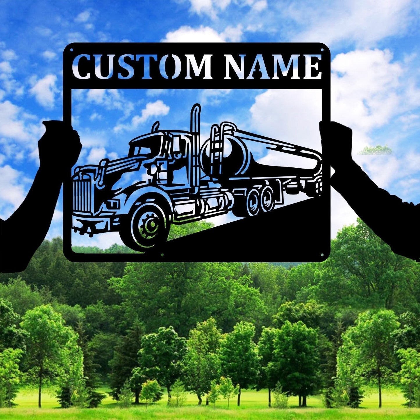 Custom Tanker Truck Big Rig Vehicle Metal Sign - Metal Decor Wall Art - Heavy Equipment Operator Gifts