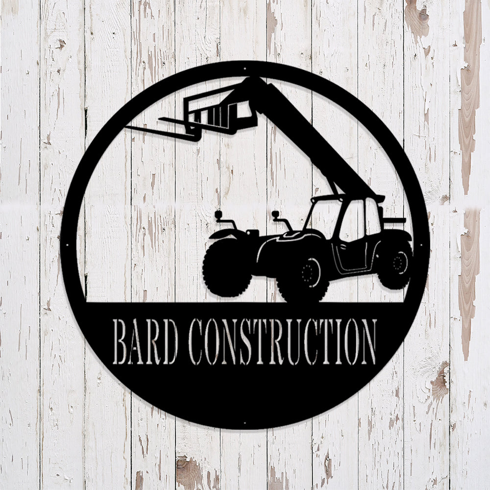 Custom Telescopic Forklift Metal Sign - Metal Construction Signs - Heavy Equipment Operator Gifts