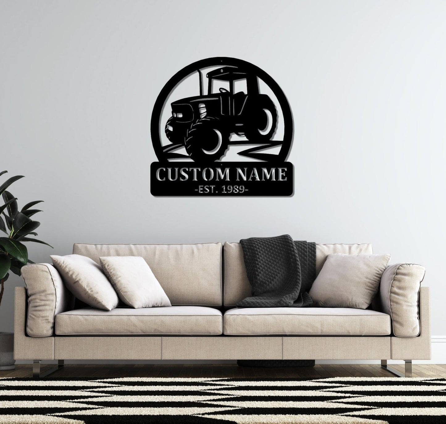Custom Tractor Sign Metal Decor Customizable Farm Tractor Decor Established Date Decor Non Rust Metal Decoration
