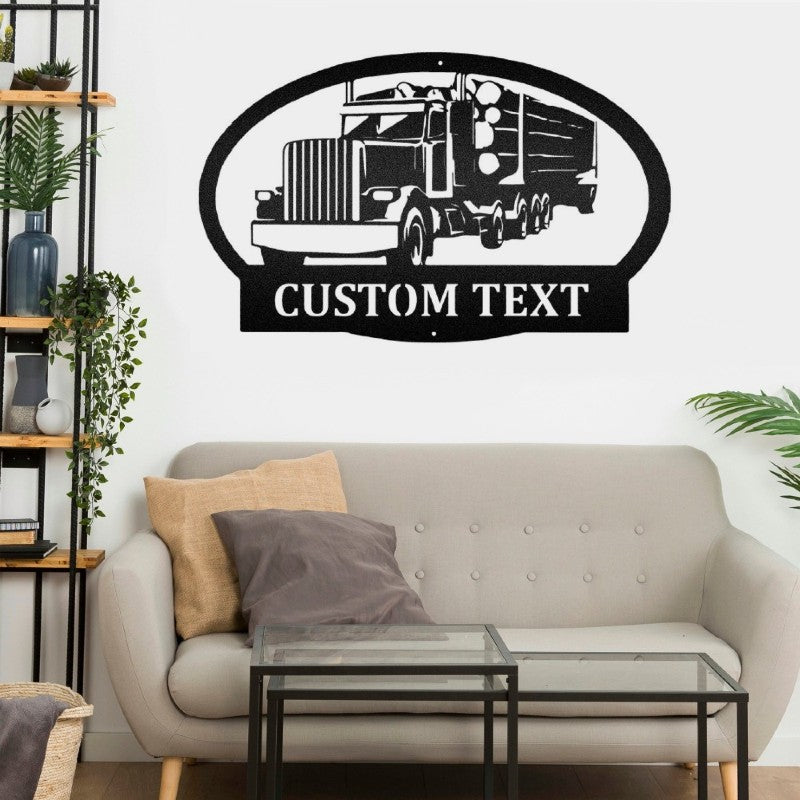 Custom Truck Custom Text Trucker Vehicle Metal Sign - Metal Decor Wall Art - Heavy Equipment Operator Gifts
