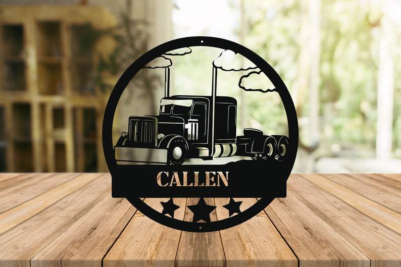 Custom Truck Custom Text Vehicle Metal Sign - Metal Decor Wall Art - Heavy Equipment Operator Gifts