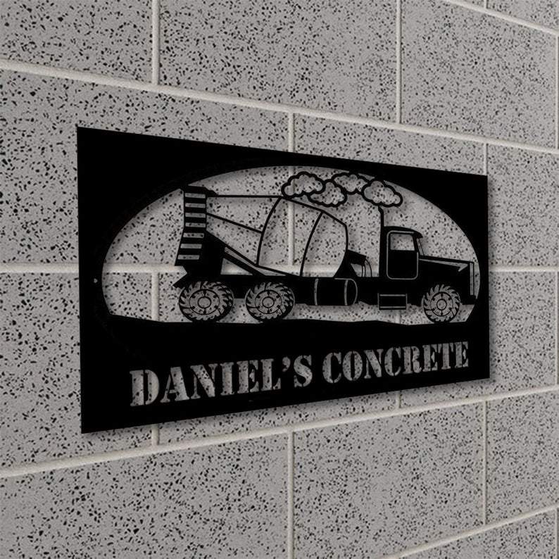 Custom Truck Mixer Vehicle Metal Sign - Metal Decor Wall Art - Heavy Equipment Operator Gifts