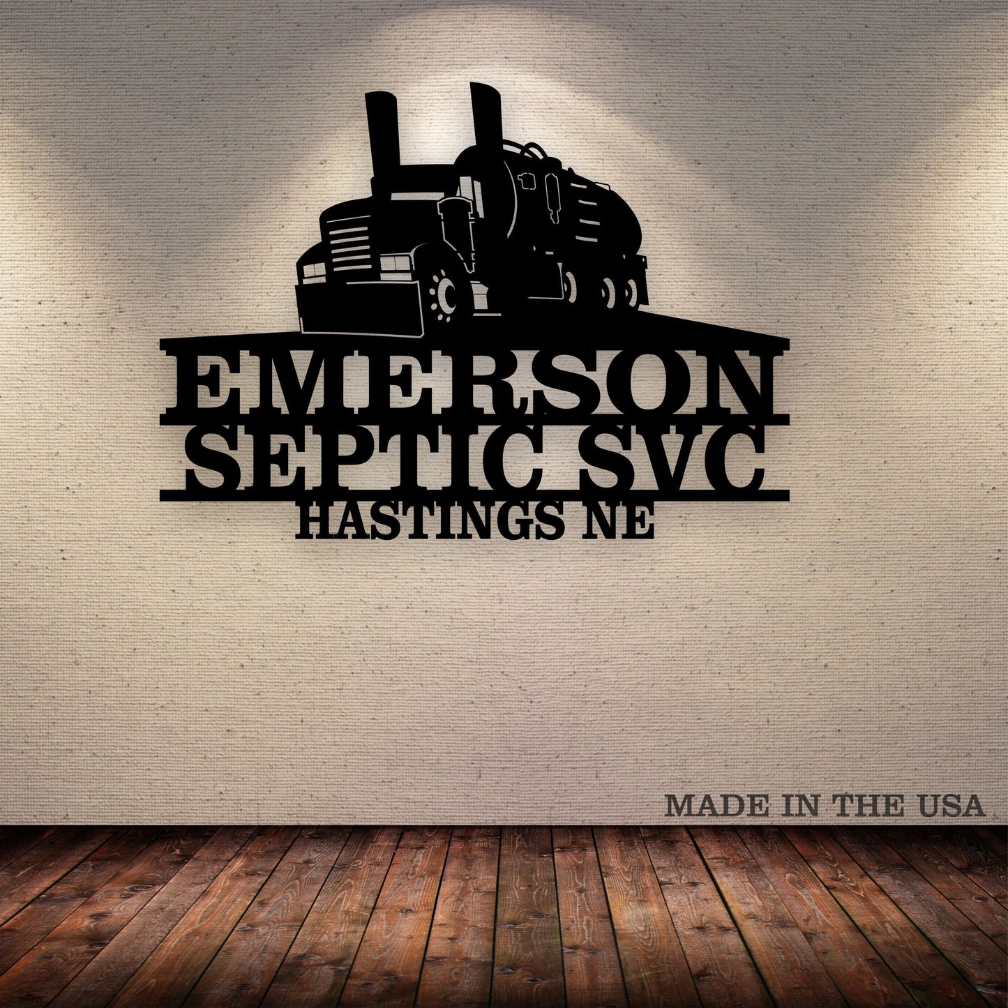 Custom Vac Septic Truck Metal Sign - Metal Decor Wall Art - Heavy Equipment Operator Gifts