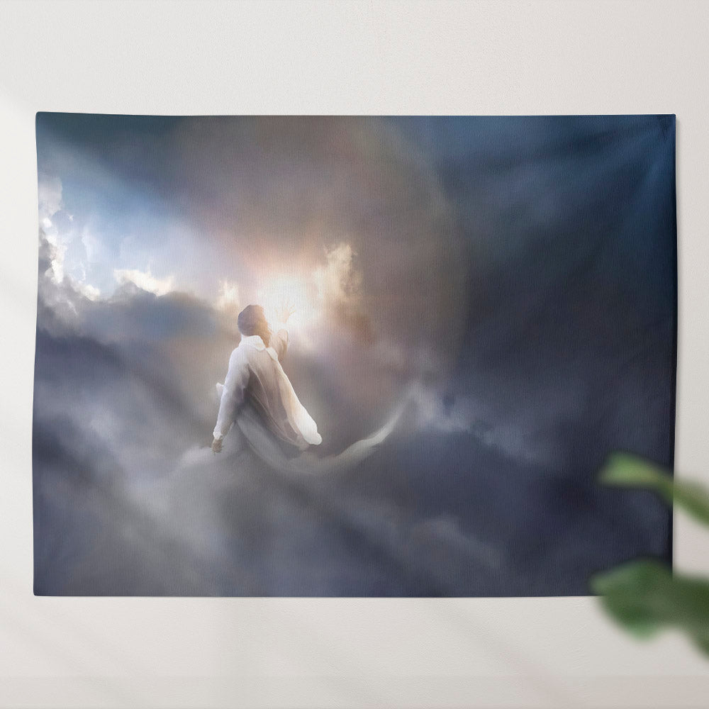 Dividing Darkness Tapestry - Jesus Wall Tapestry - Tapestry Wall Hanging - Religious Tapestry - Bible Tapestry - Christian Wall Tapestry - Ciaocustom