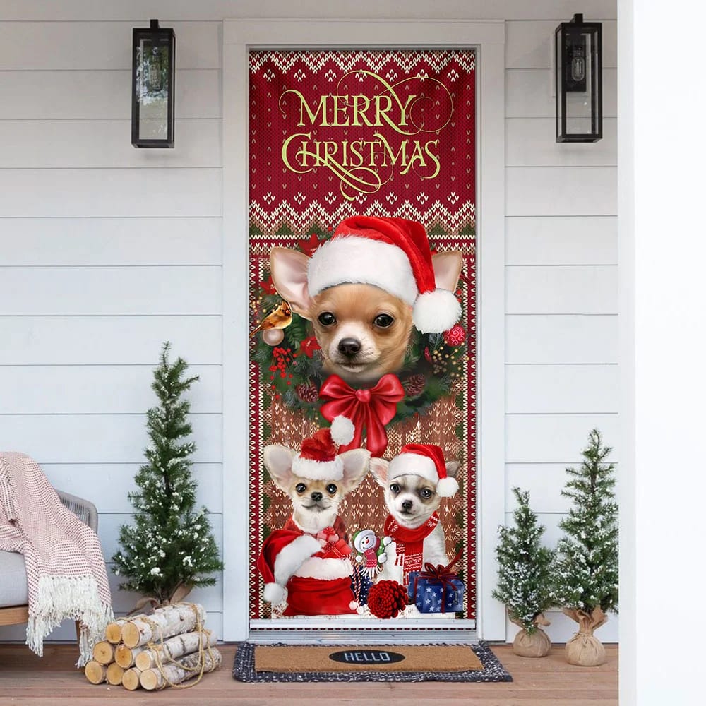 Dachshund Happy House Christmas Door Cover - Dachshund Lover Gifts - Door Christmas Cover