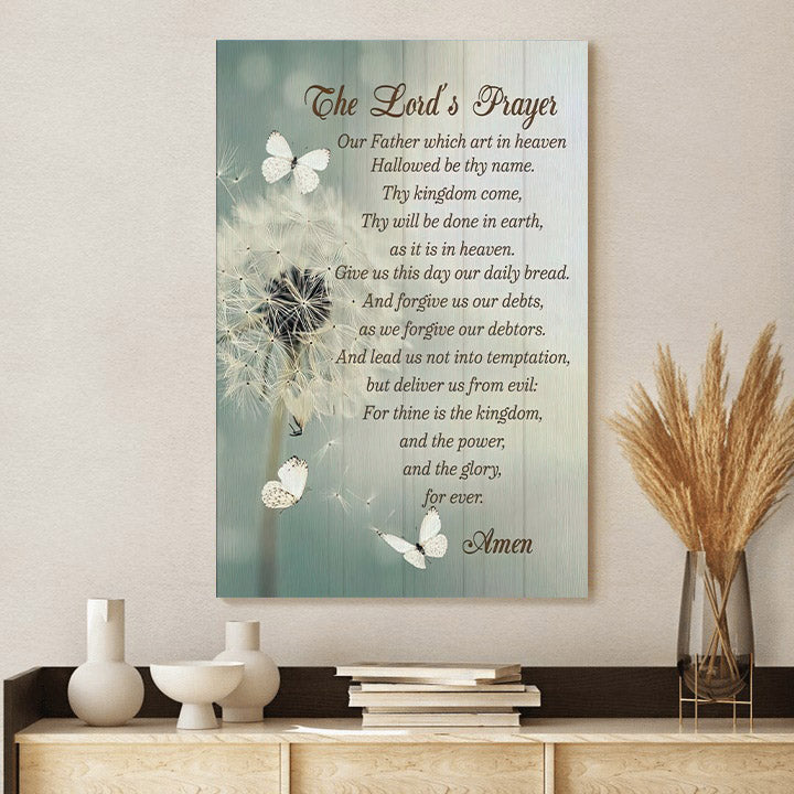 Dandelion The Lords Prayer Wall Art Canvas Christian - Poster To Print