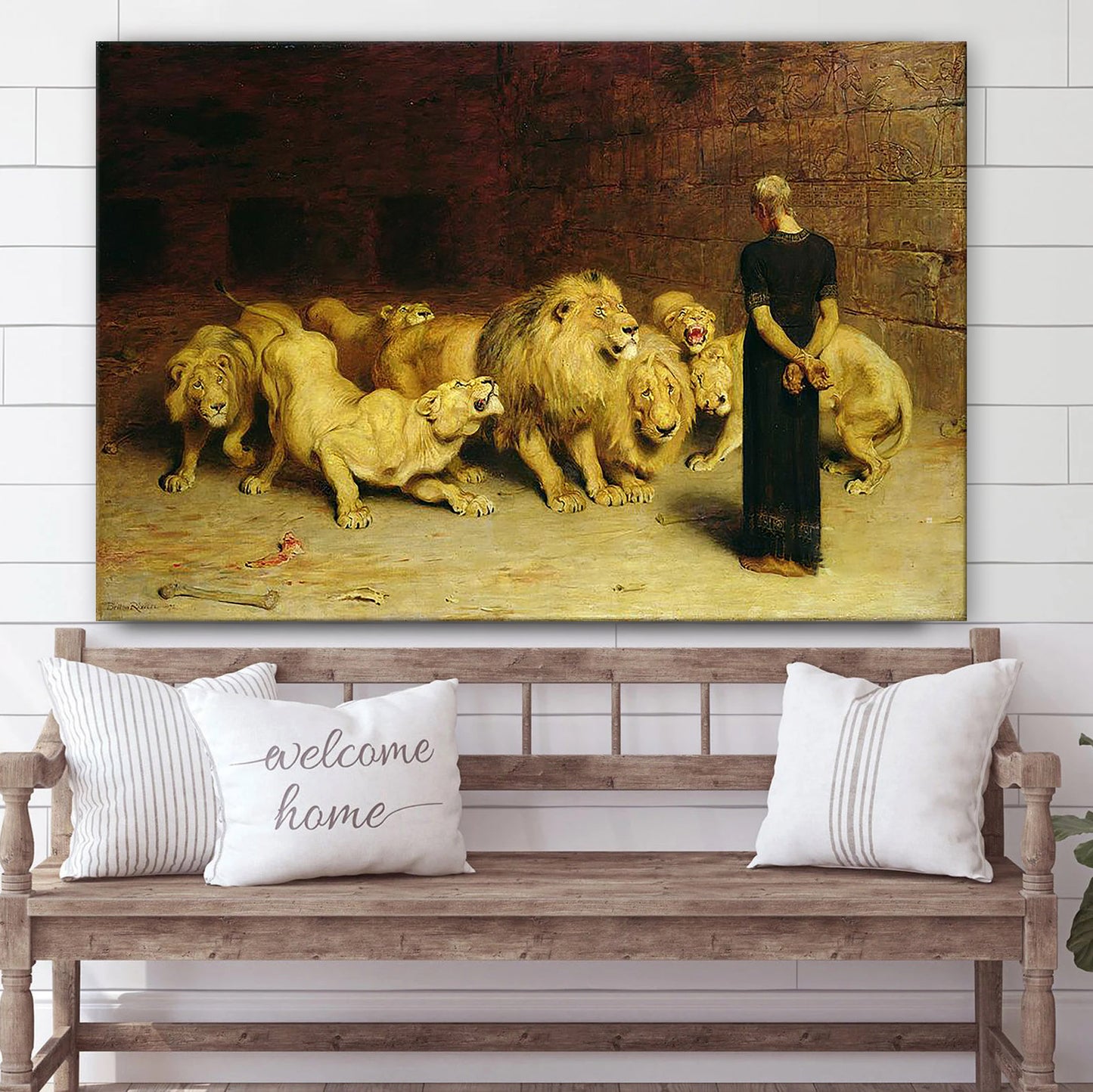 Daniel In The Lions Den Canvas Pictures - Jesus Canvas Pictures - Christian Wall Art