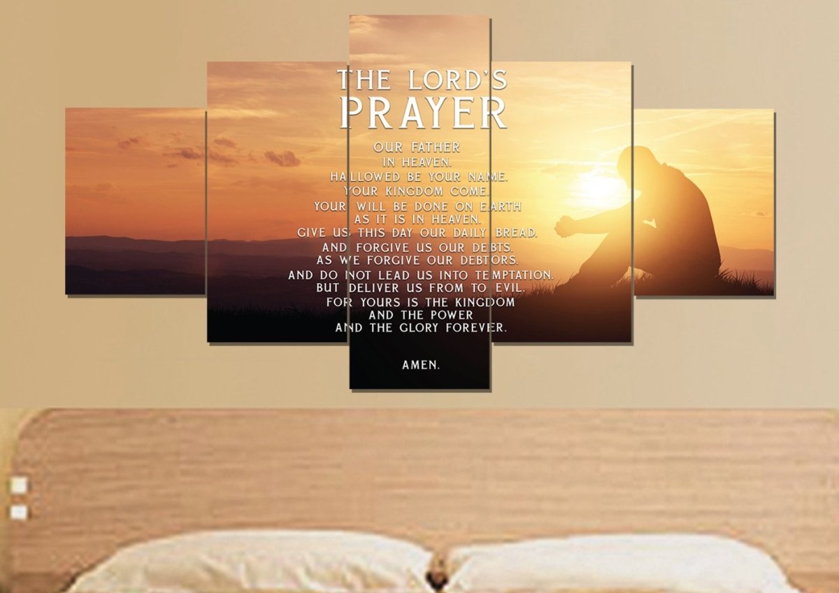 Deep Prayer & The Lords Prayer Wall Art - Christian Canvas Wall Art