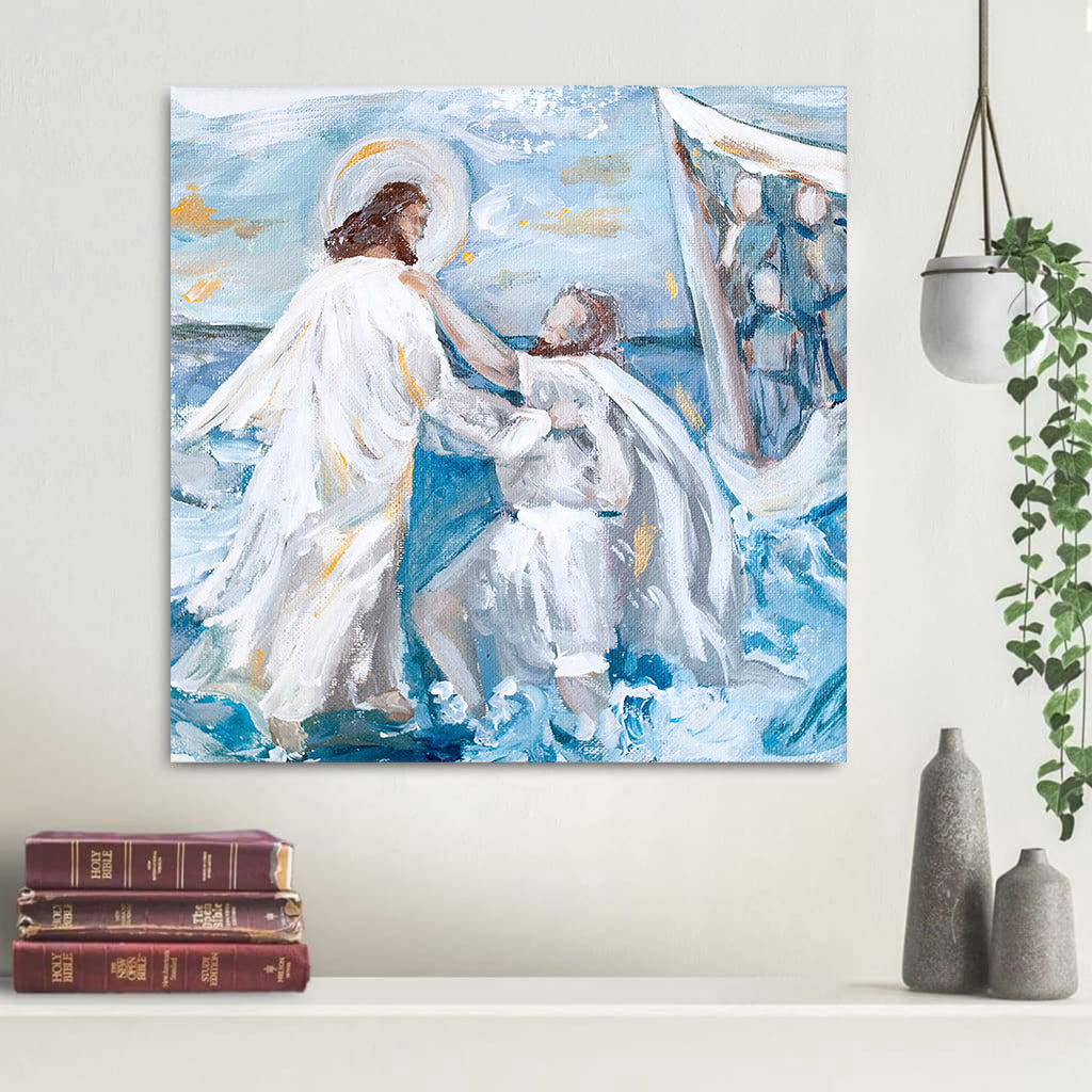 Deep Waters Jesus Paper Print - Christian Art Gift - Religious Posters