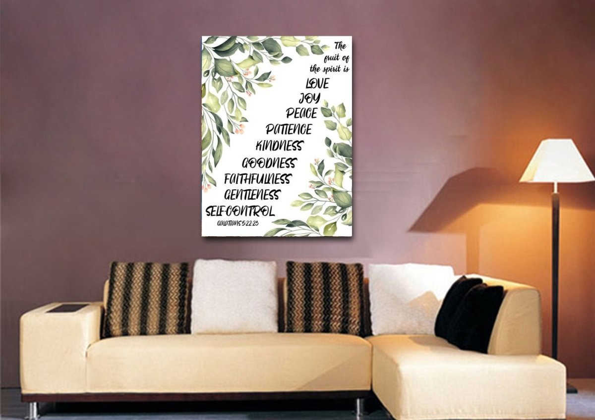 Diagonal Words & Galatians 522 Fruit Of The Spirit Canvas Wall Art