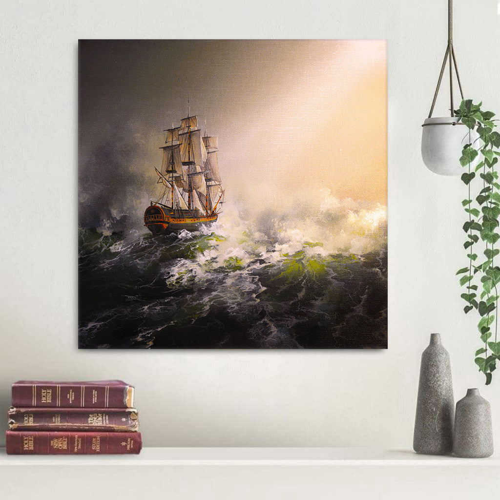 Divine Compass Print Canvas - Religious Wall Art Canvas