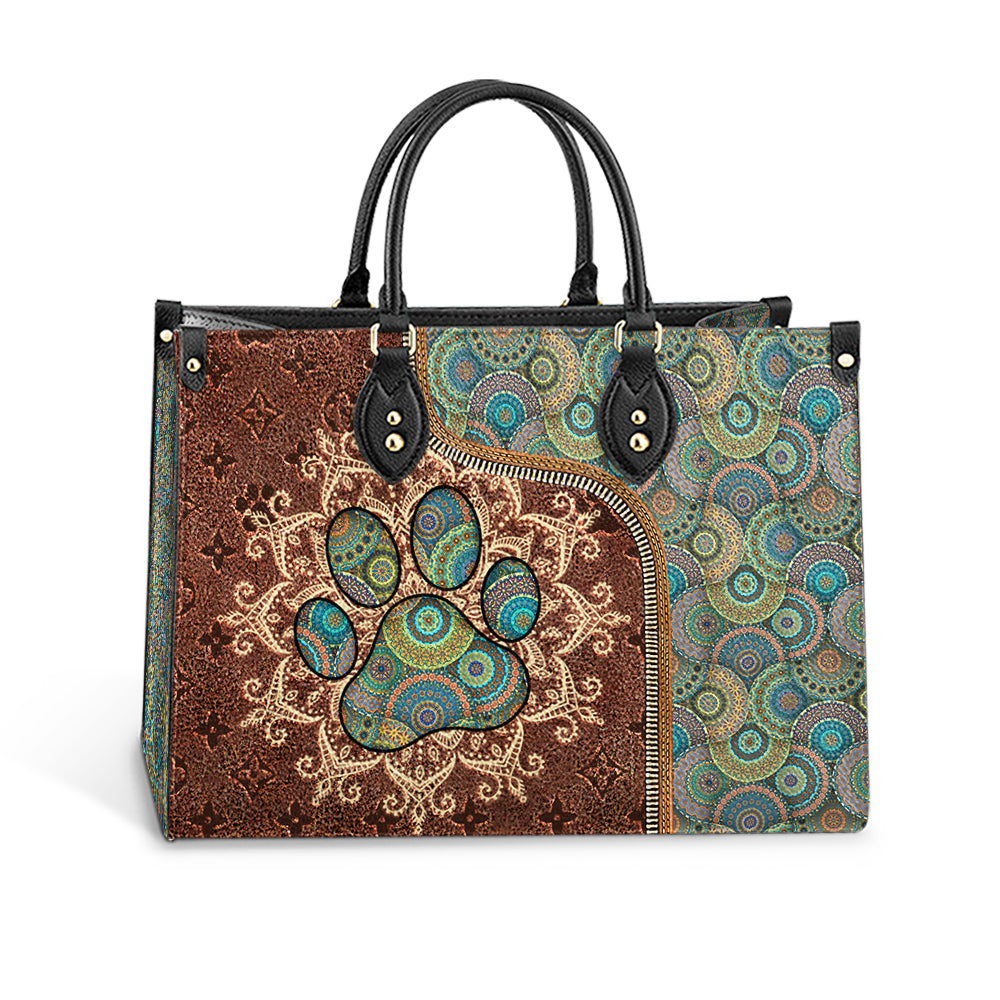 Dog Mom Pattern Leather Bag - Dog Mom Gift Ideas - Women's Pu Leather Bag