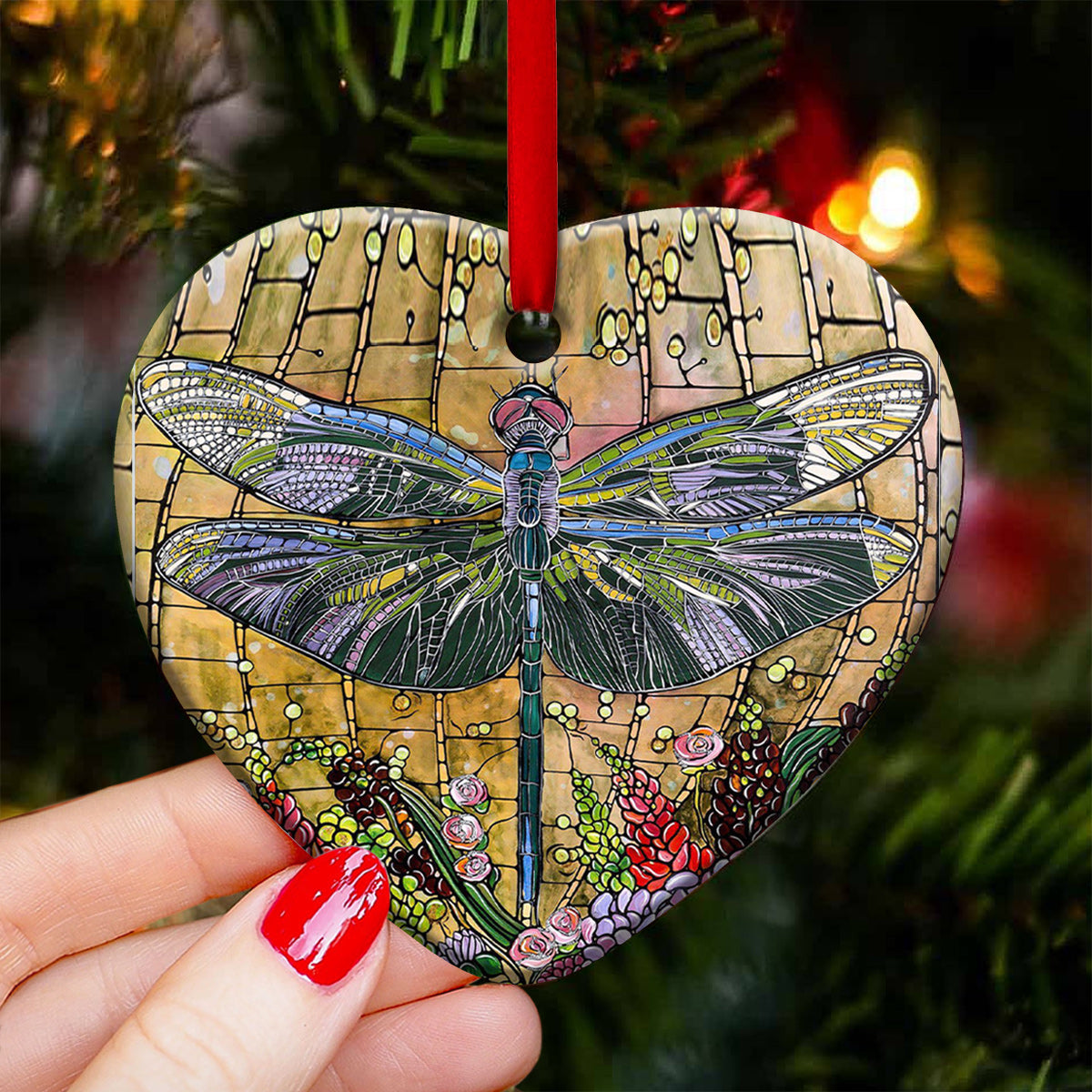 Dragonfly Advice Heart Ornament 2 - Christmas Ornament - Ciaocustom