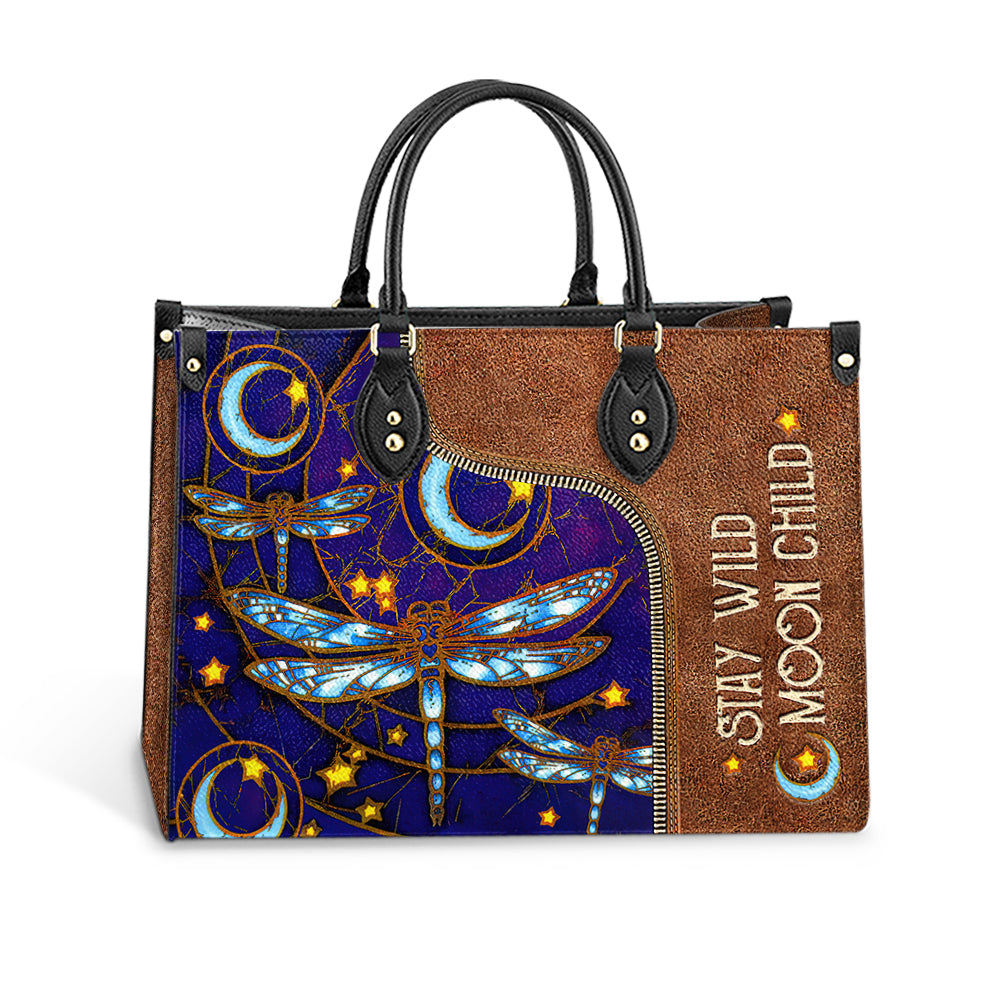 Dragonfly Hippie Pattern Leather Bag - Gifts Dragonfly Lovers - Women's Pu Leather Bag