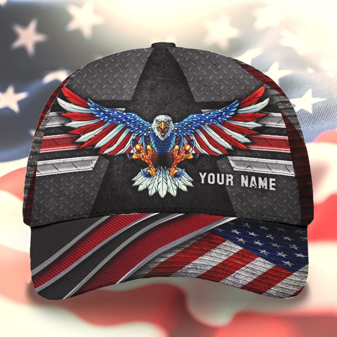 Eagle Custom Name Baseball Cap - Christian Hats for Men and Women