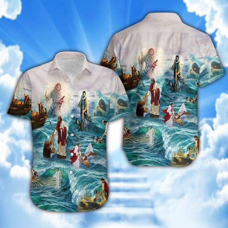 Easter Jesus God Save Our Life Hawaiian Shirt - Christian Hawaiian Shirt for Men Women