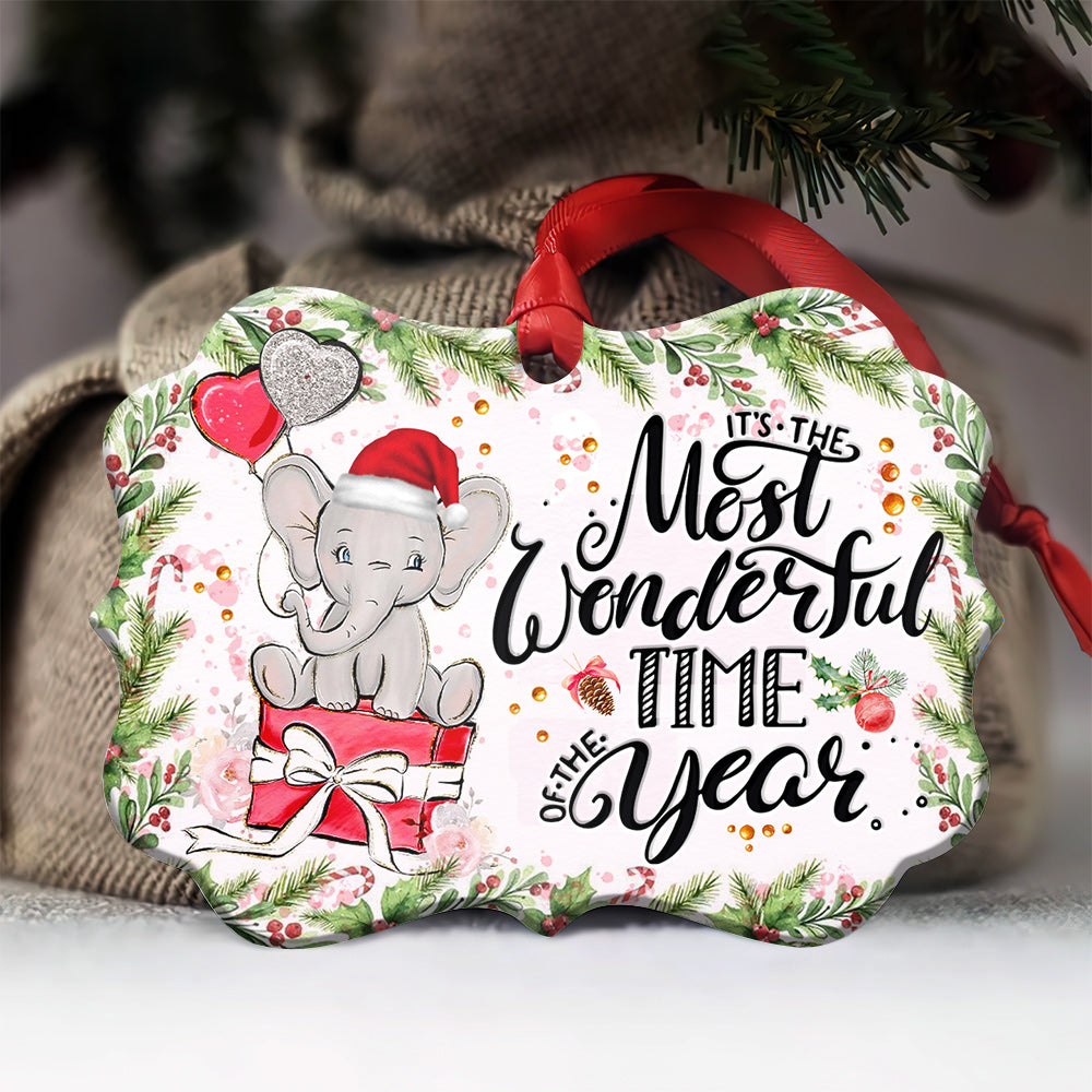 Elephant Christmas Gift Metal Ornament - Christmas Ornament - Christmas Gift