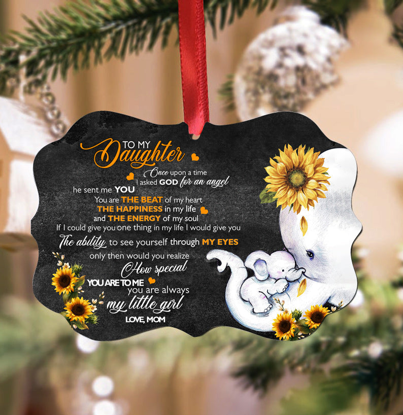 Elephant To My Daughter Metal Ornament - Christmas Ornament - Christmas Gift
