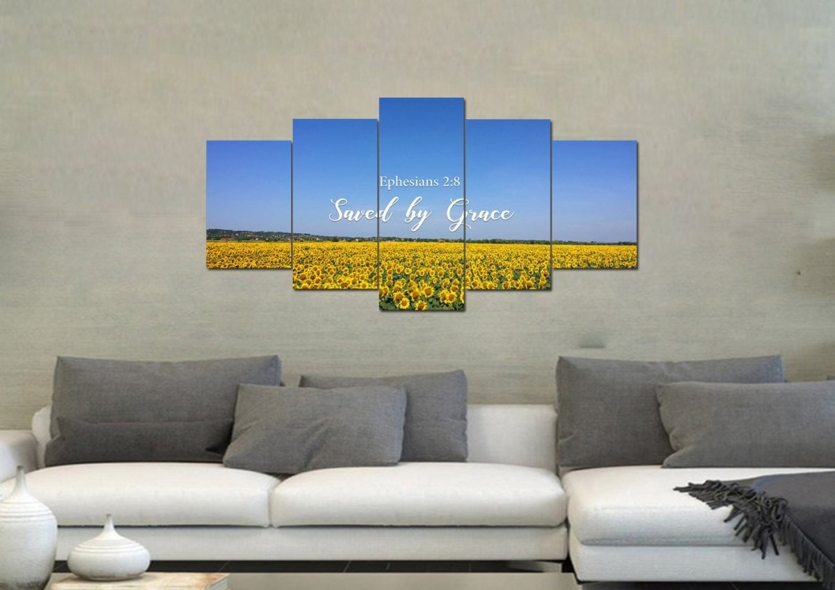 Ephesians 28 Saved By Grace Wall Art Canvas Print - Christian Canvas Wall Art