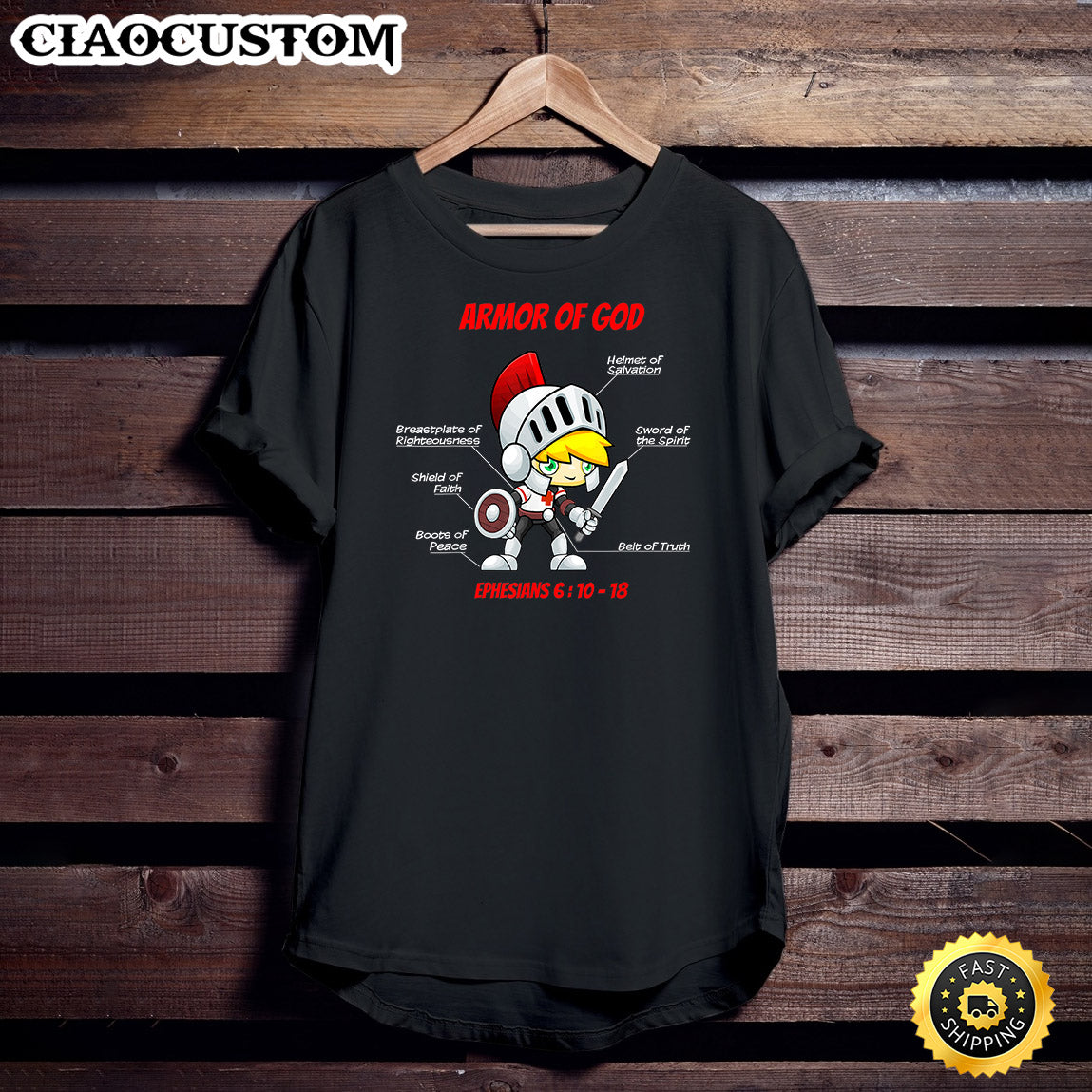 Ephesians 6 Armor Of God Christian Bible Verse T-Shirt - Christian Shirt