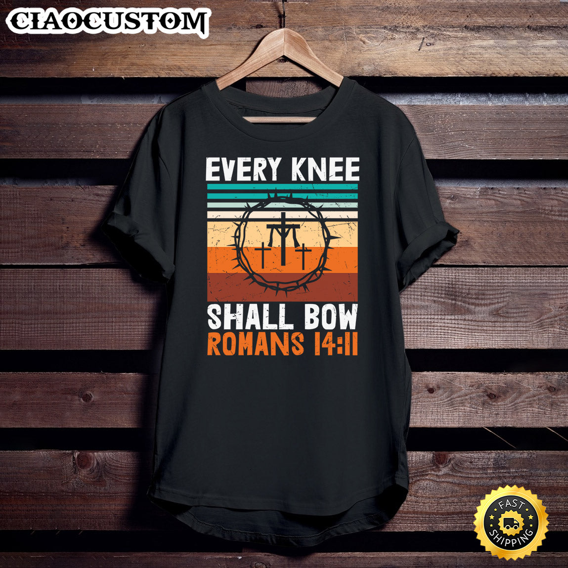 Every Knee Shall Bow Romans 14 11 Jesus King Lord Christian Unisex T Shirt - Men Women T-Shirts