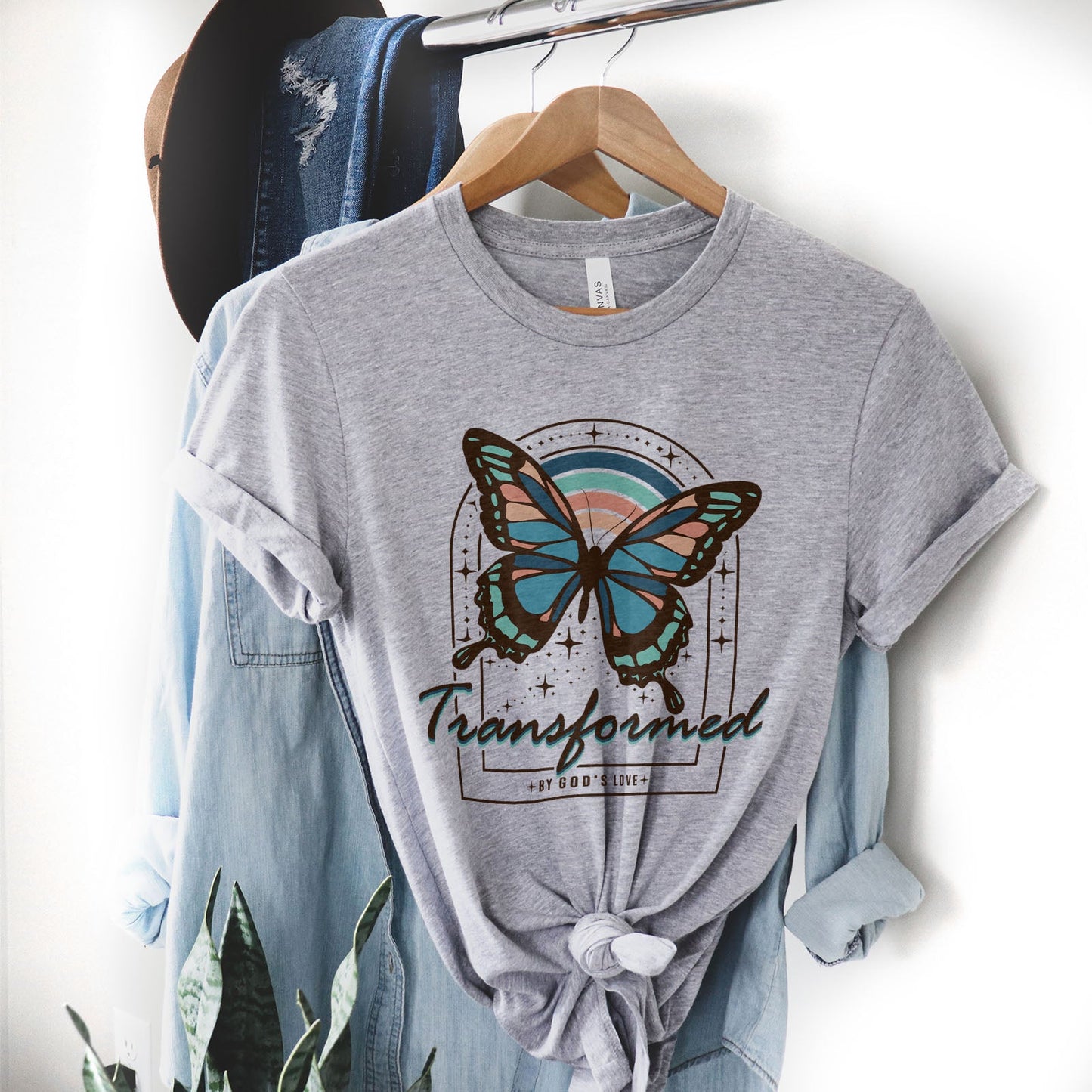 Transformed By God's Love Tee Shirts For Women - Christian Shirts for Women - Religious Tee Shirts