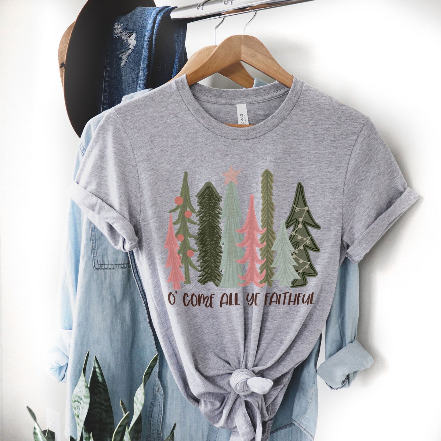 O Come All Ye Faithful Tee Shirts For Women - Christian Shirts for Women - Religious Tee Shirts