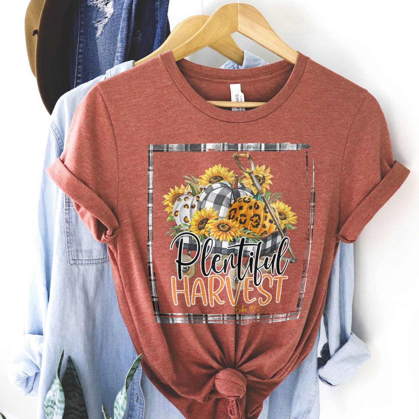 Plentiful Harvest Luke 10:2 Tee Shirts For Women - Christian Shirts for Women - Religious Tee Shirts