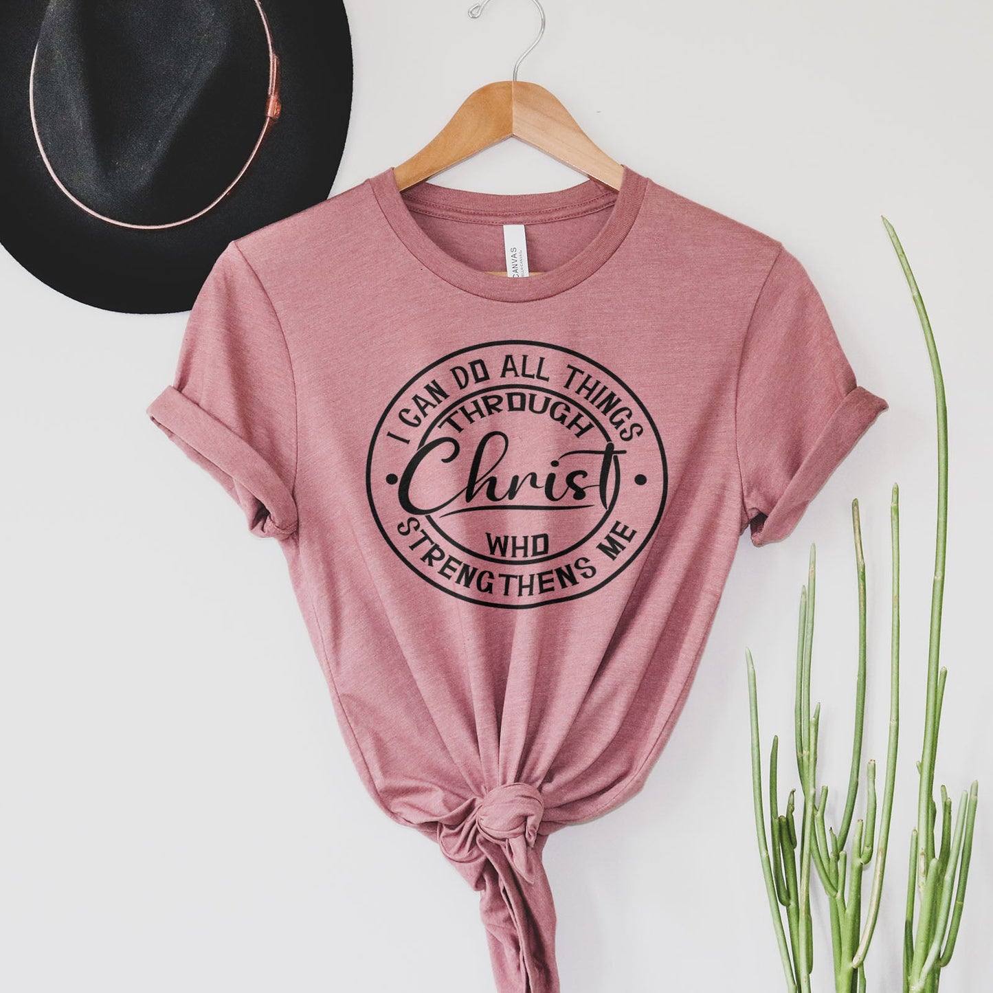 I Can Do All Things Through Christ Who Strengthens Me Circle Tee Shirts For Women - Christian Shirts for Women