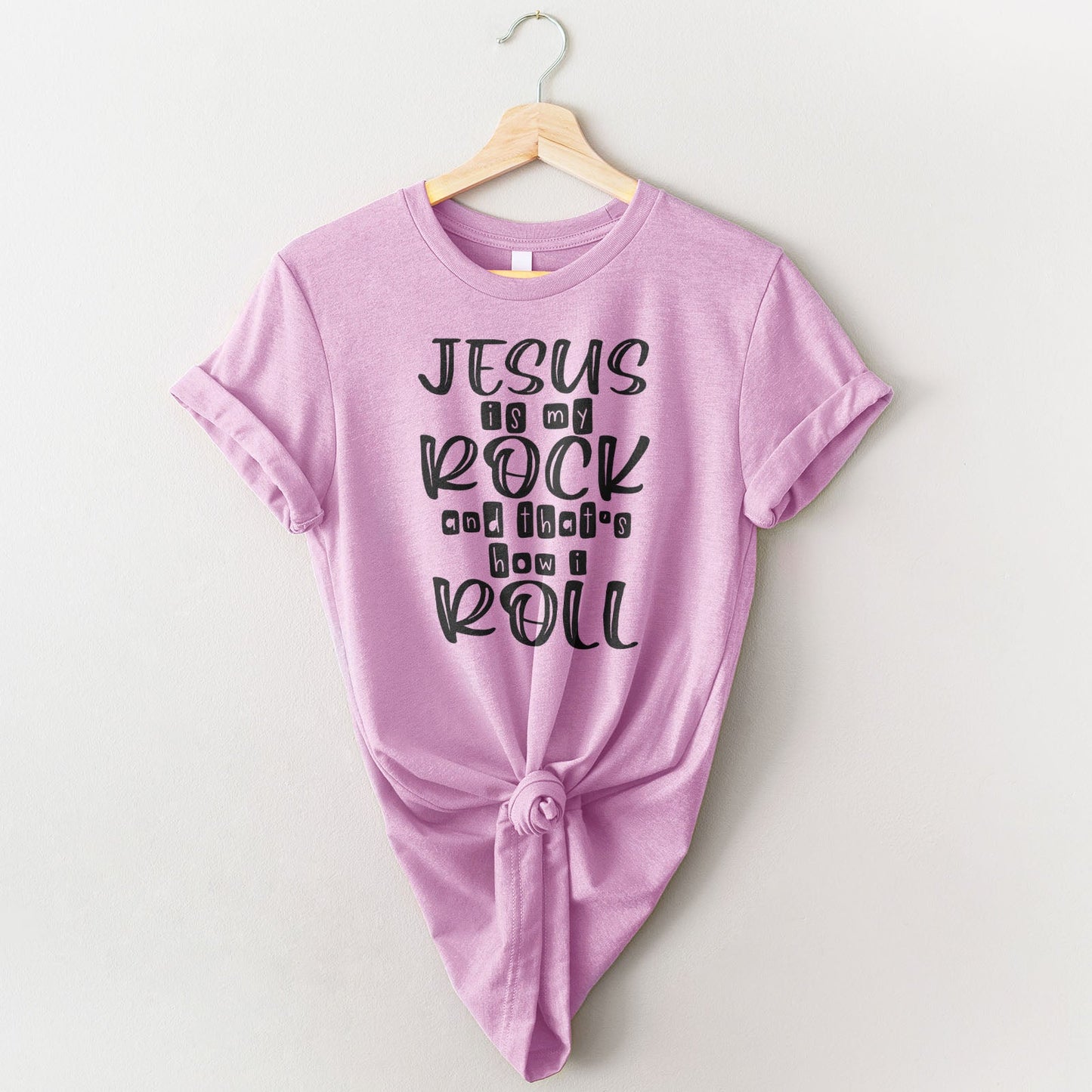 Jesus Is My Rock Tee Shirts For Women - Christian Shirts for Women - Religious Tee Shirts