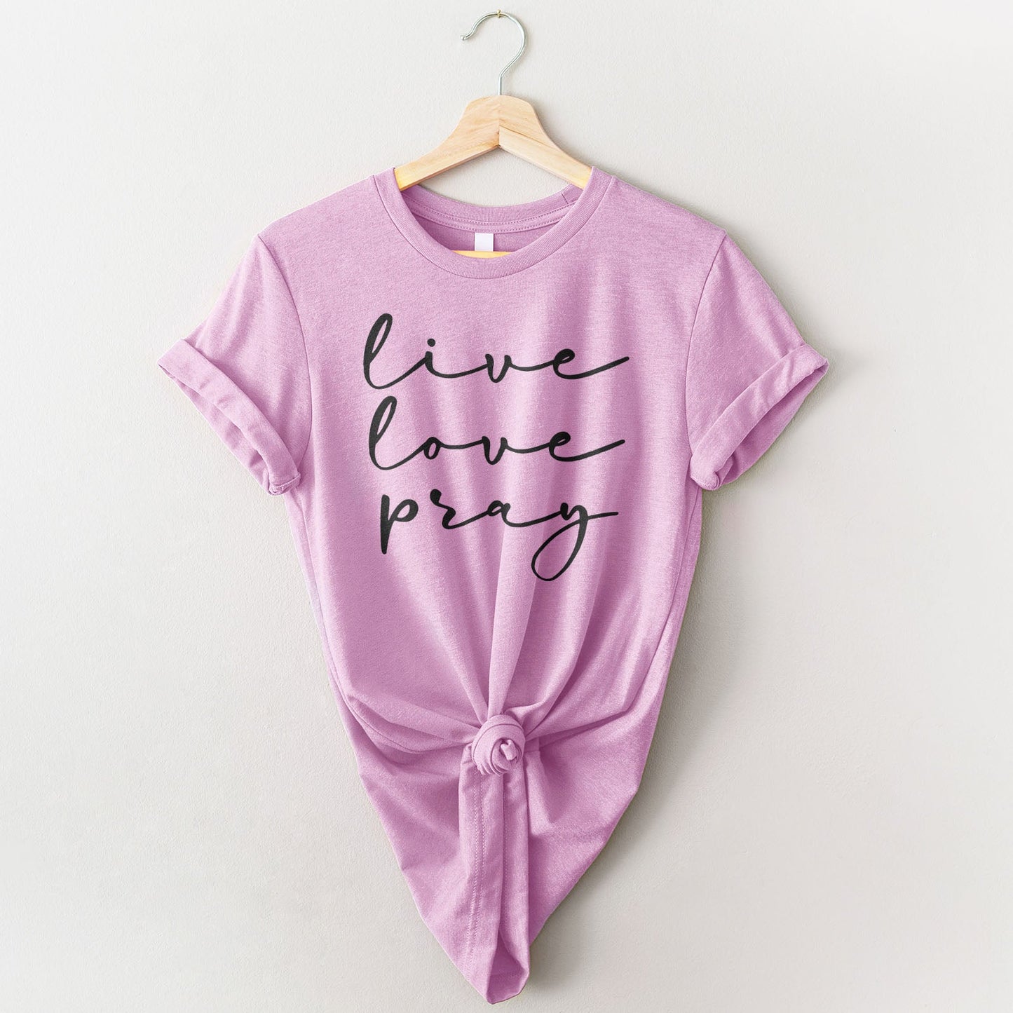 Live Love Pray Tee Shirts For Women - Christian Shirts for Women - Religious Tee Shirts