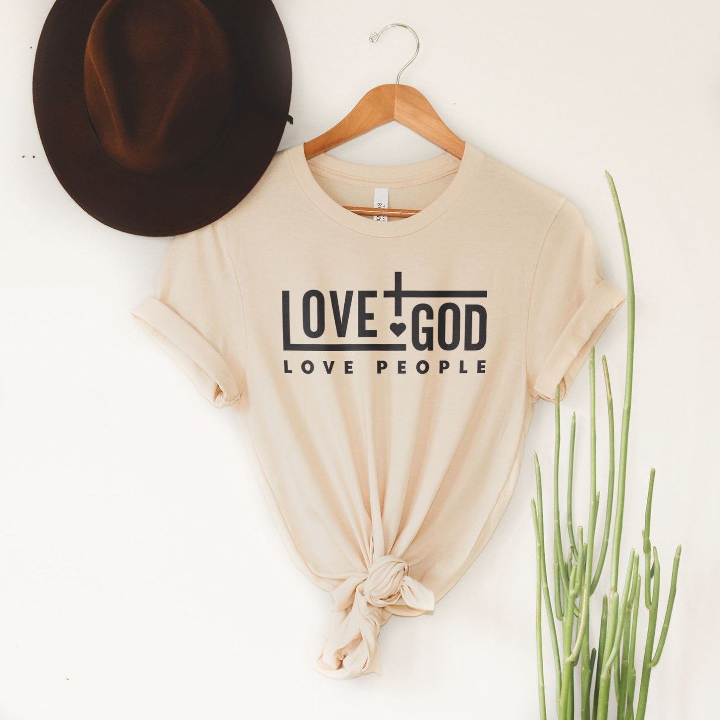 Love God Love People Bold Tee Shirts For Women - Christian Shirts for Women - Religious Tee Shirts
