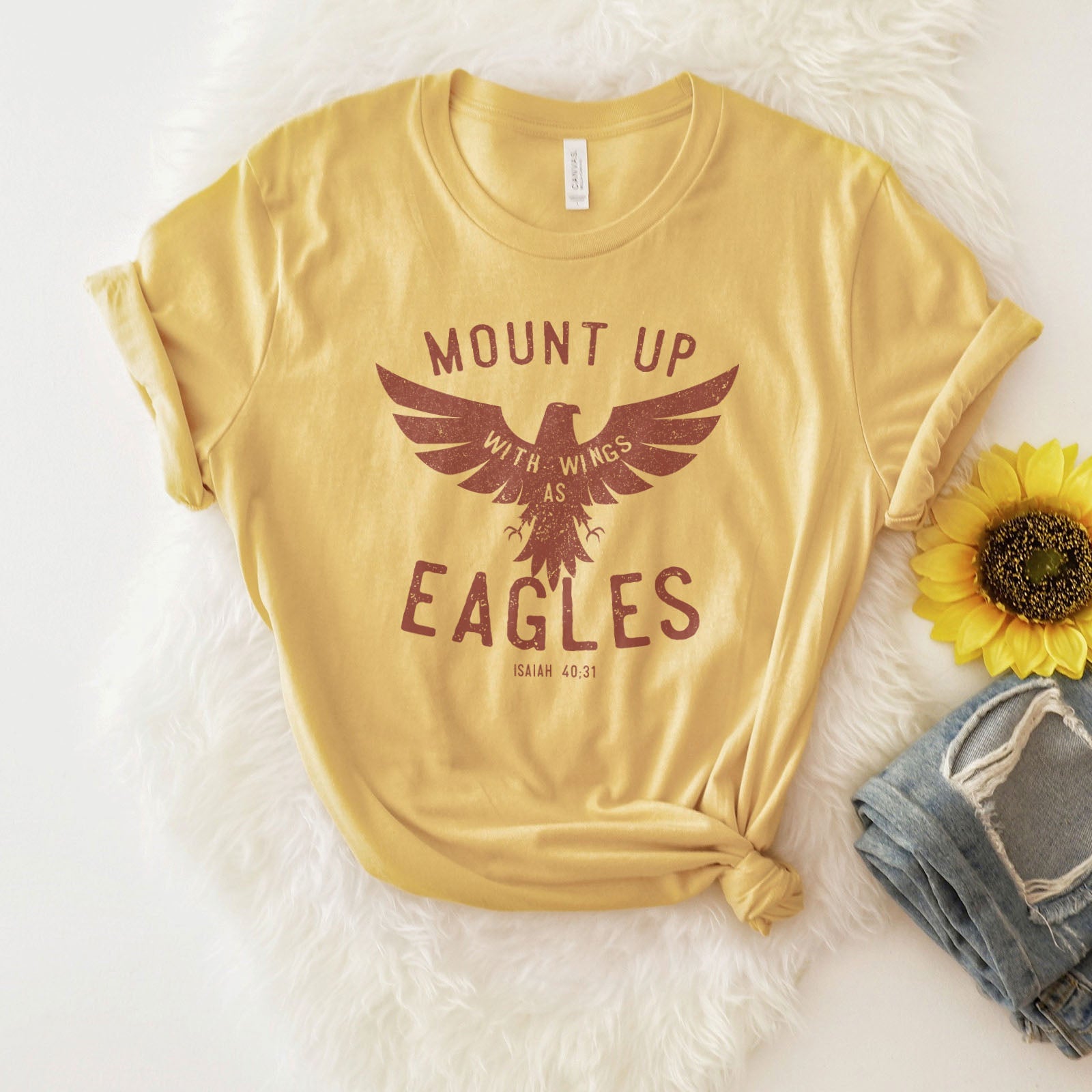 Mount Up Eagles Isaiah 4031 Tee Shirts For Women Christian Shirts f